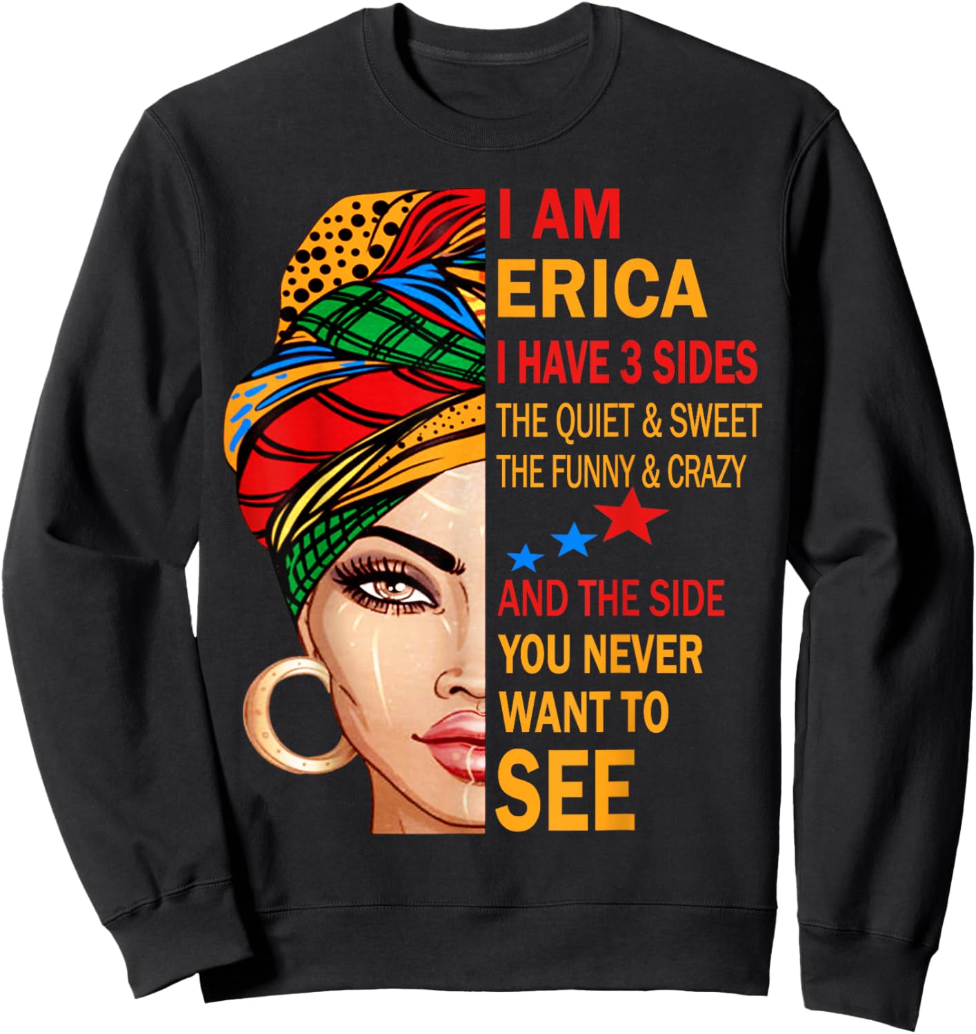 ERICA Name Surname Family Last First Name ERICA Sweatshirt - Sweatshirt | Black