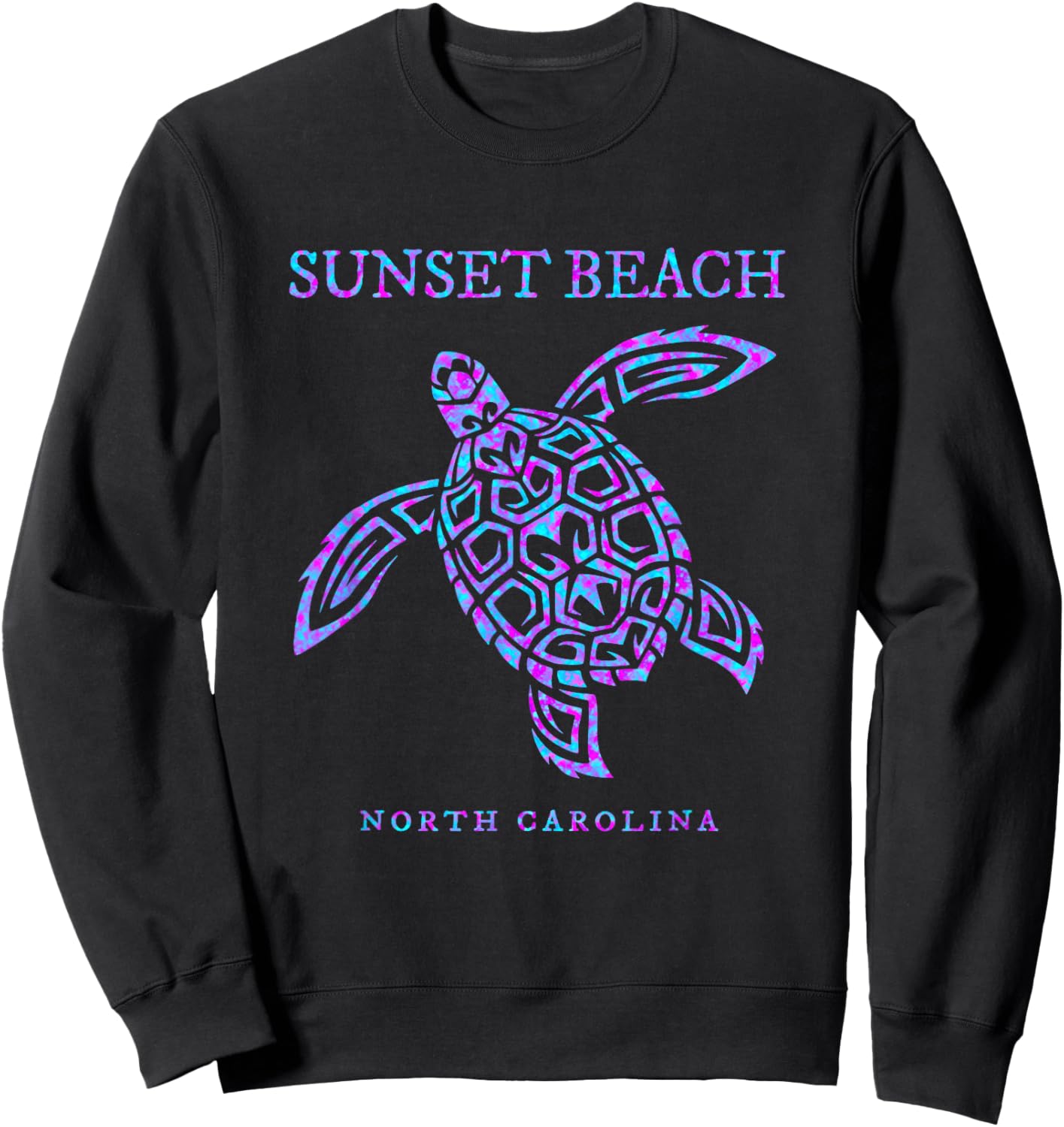 Sunset Beach North Carolina Sea Turtle Beach Vacation Sweatshirt - Sweatshirt | Black