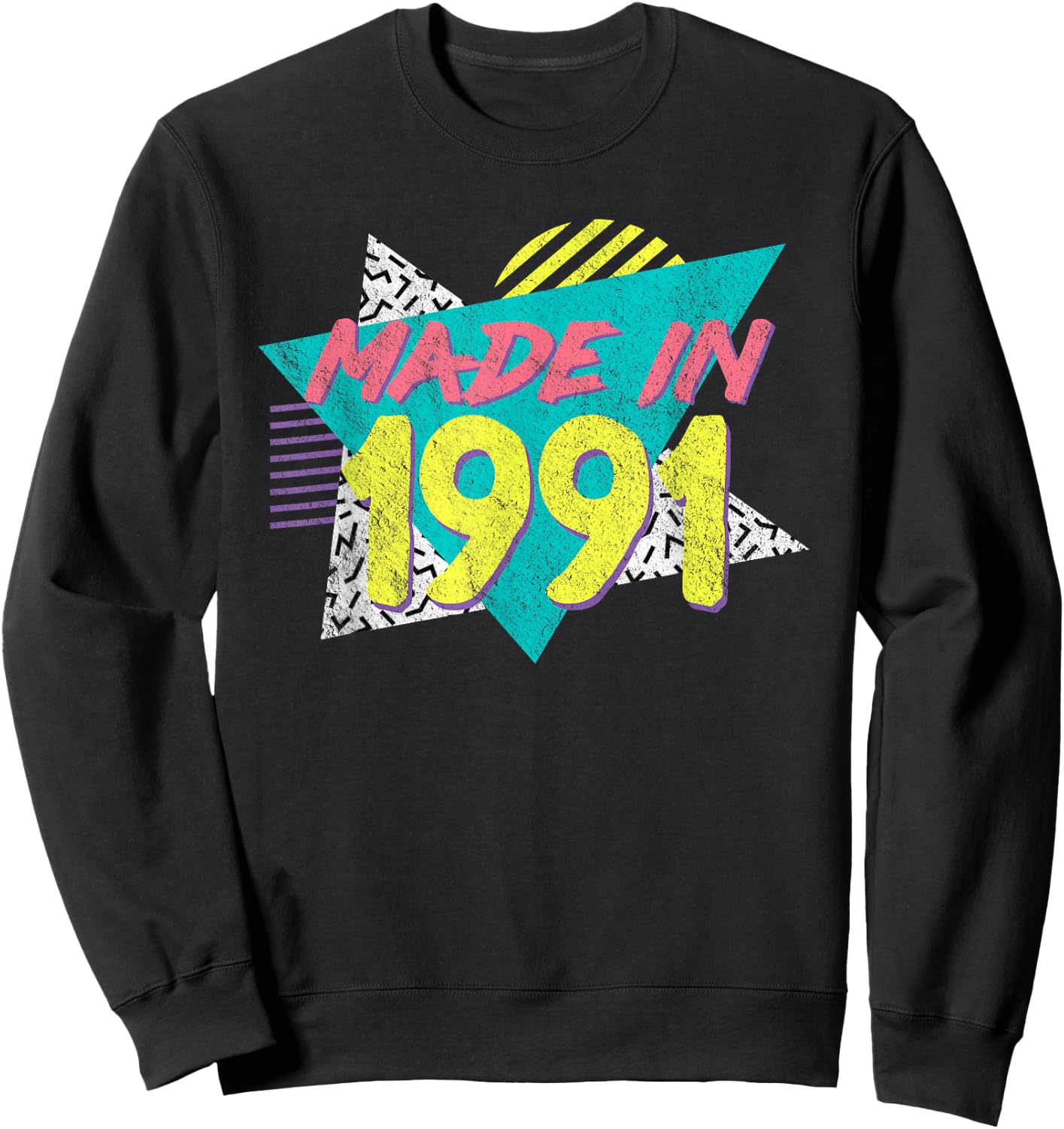 Made in 1991 Retro Vintage 34th Birthday Sweatshirt - Sweatshirt | Black