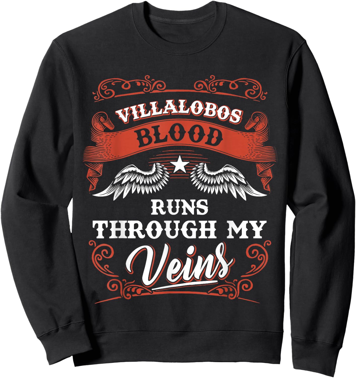 VILLALOBOS blood runs through my veins shirt youth kid 1kl2 Sweatshirt - Sweatshirt | Black