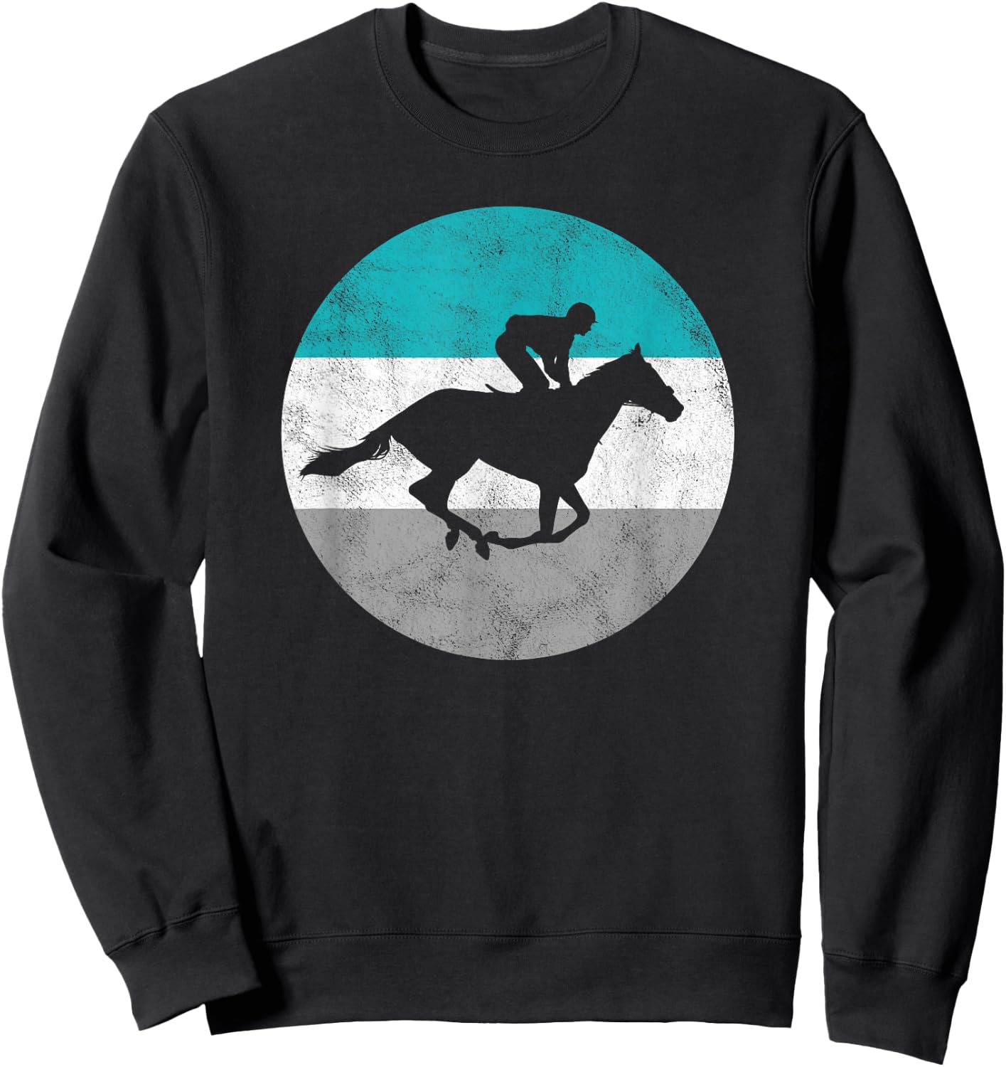 Horse Racing Jockey Retro Gift Women Boys & Girls Sweatshirt - Sweatshirt | Black