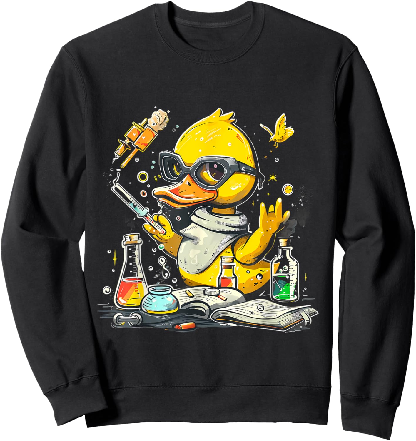 Rubber Duck Science Teacher Rubber Duckie Physics Chemists Men Women Kids Sweatshirt - Sweatshirt | Black