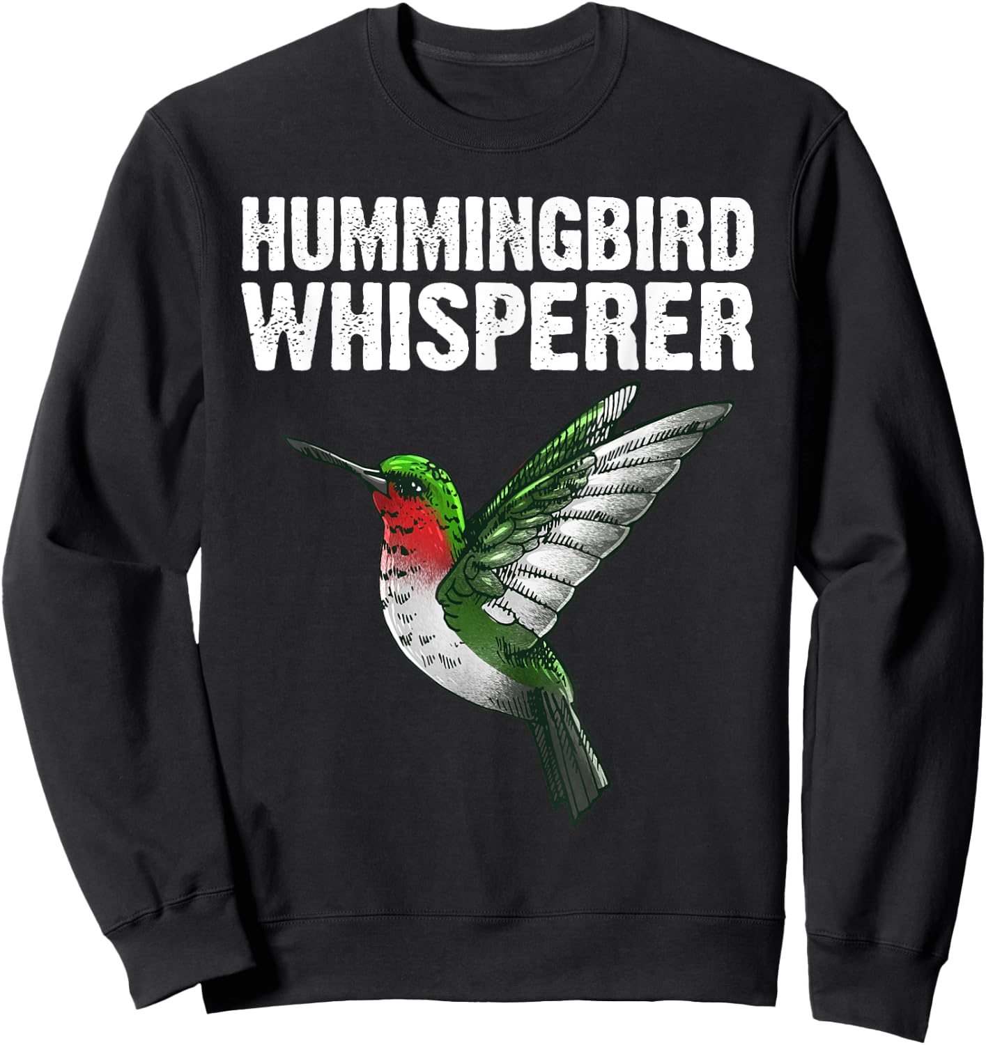 Cute Hummingbird Art Women Bird Watcher Bird Lover Sweatshirt - Sweatshirt | Black