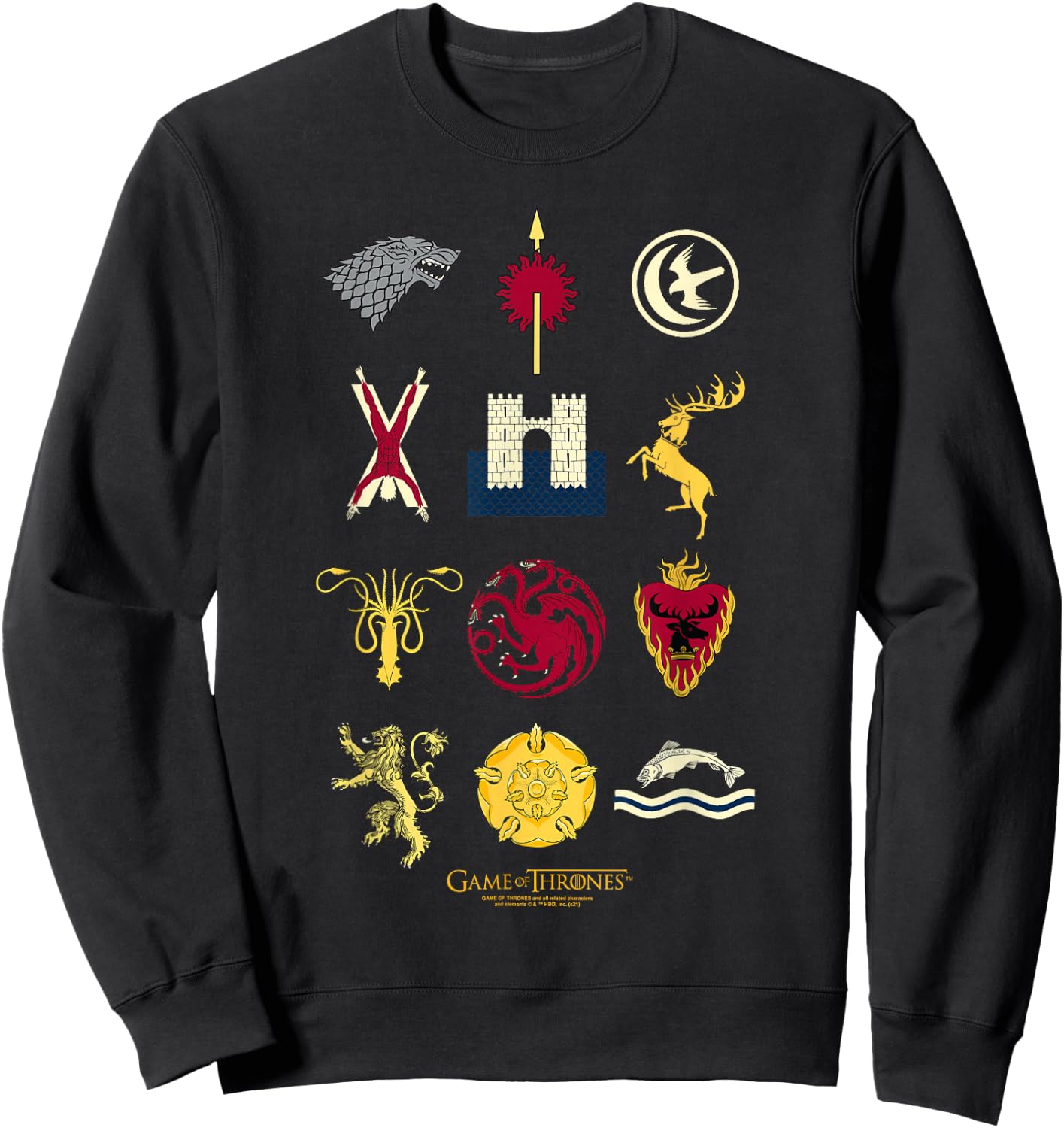 Game of Thrones House Sigils Sweatshirt - Sweatshirt | Black