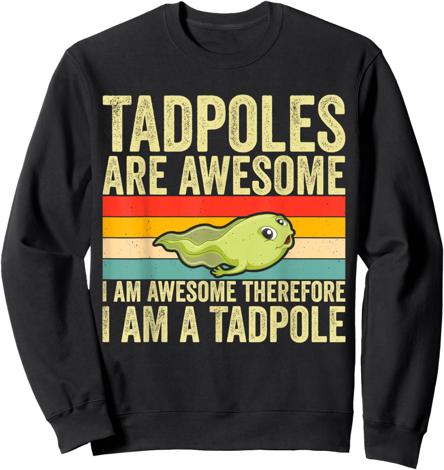 Funny Frog Tadpole Lovers Design Women Kids Tadpole Sweatshirt - Sweatshirt | Black