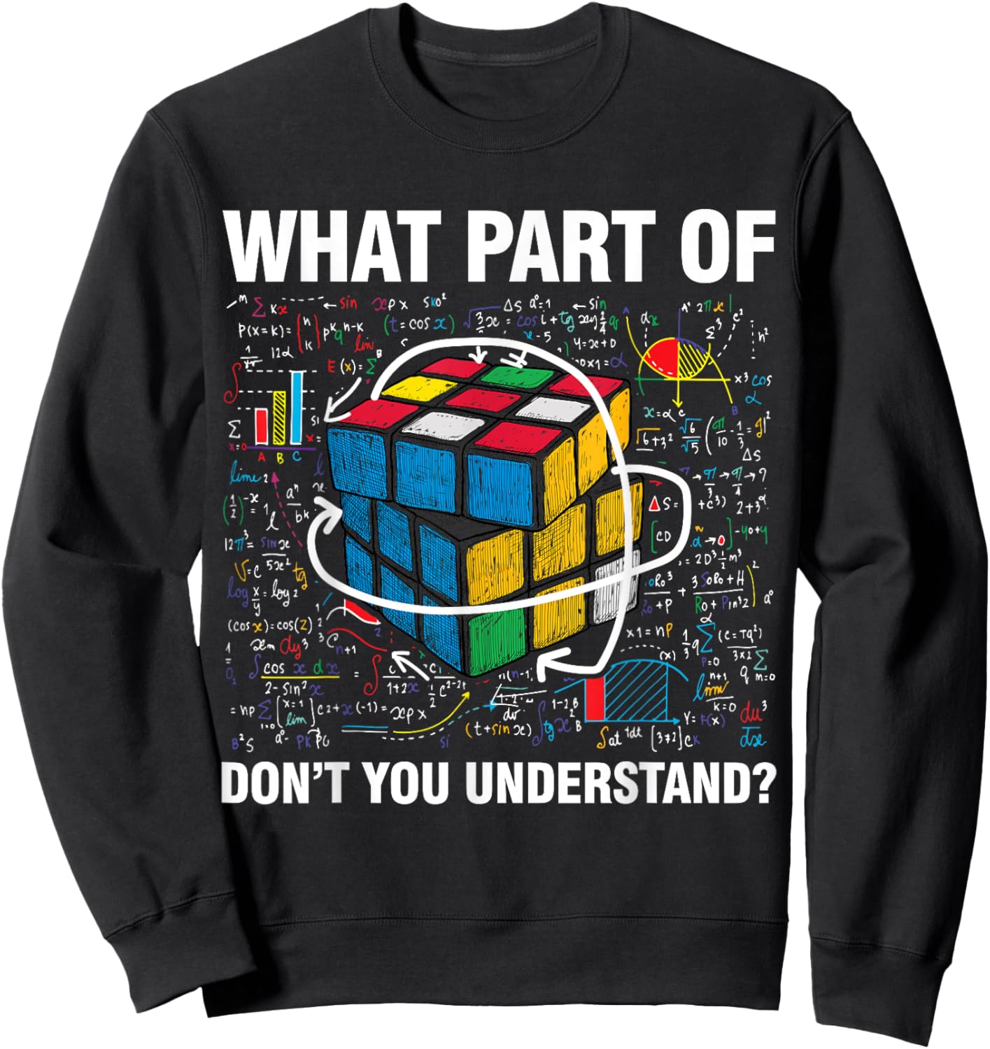 What Part Of Don't You Understand Funny Speed Cubing Math Sweatshirt - Sweatshirt | Black