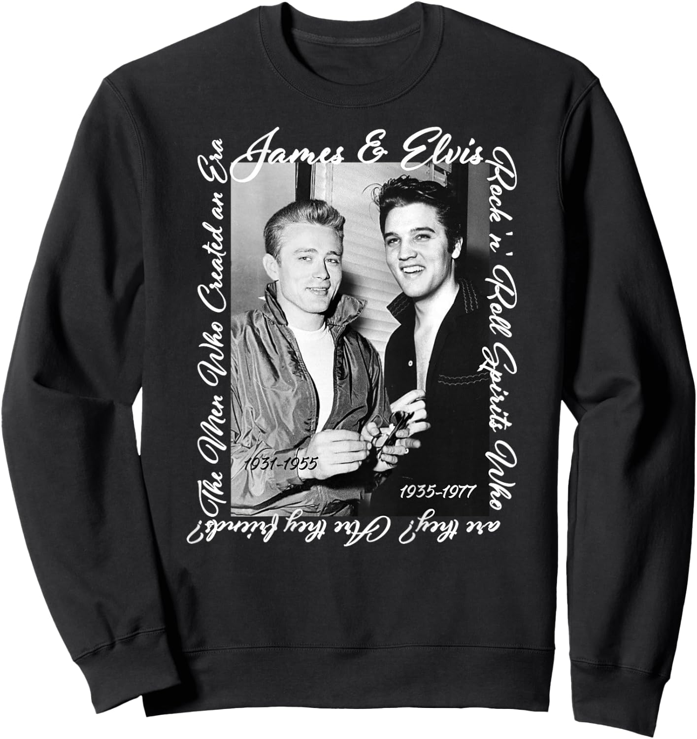 James Dean_Elvis Presley_Back Printed Sweatshirt - Sweatshirt | Black
