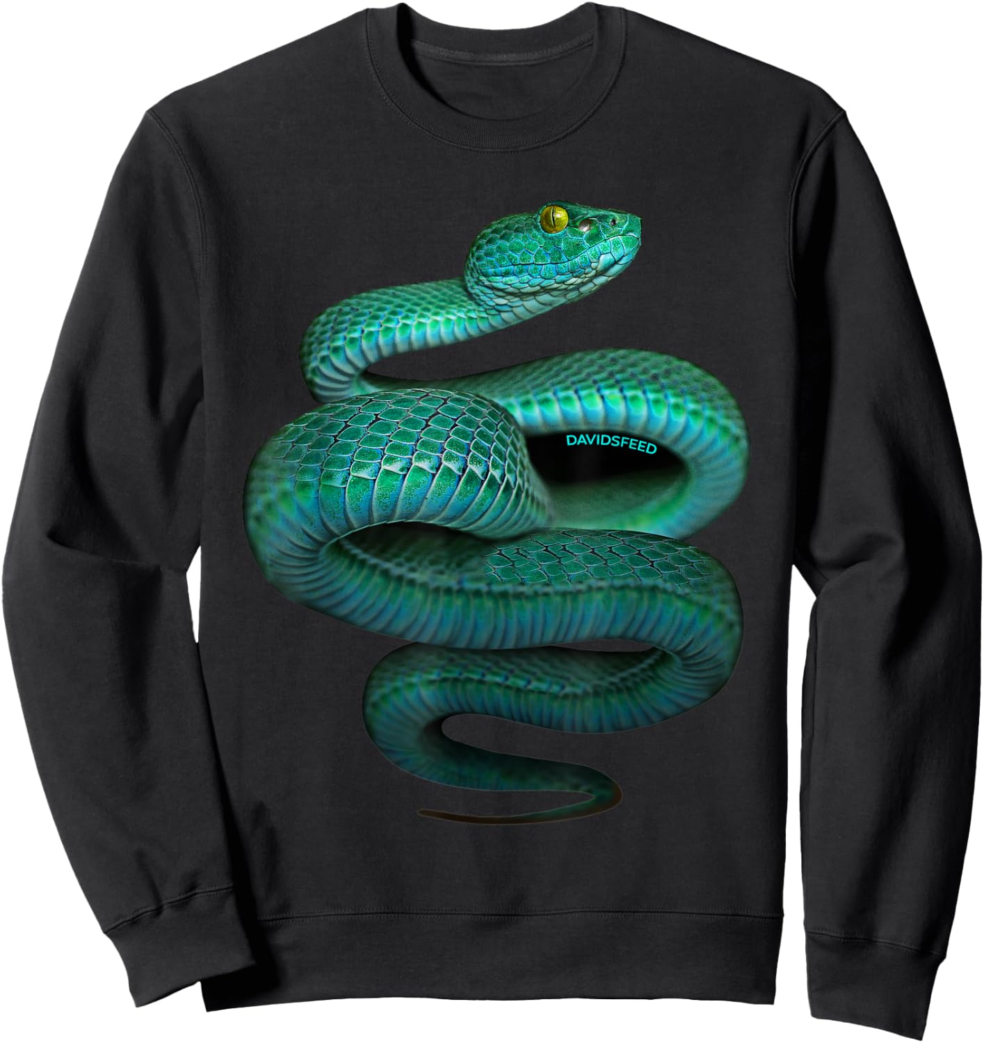 Green Pit Viper | Davidsfeed | Snake, reptile, animal, pet Sweatshirt - Sweatshirt | Black