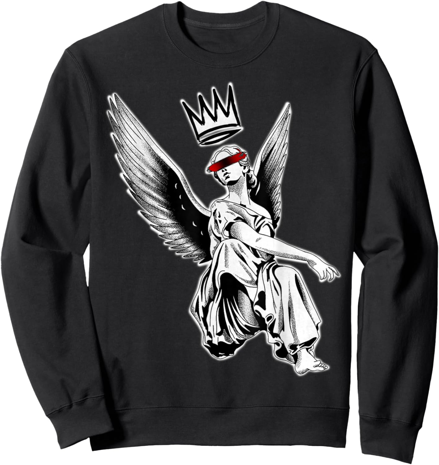 Angel King Crown Streetwear Sweatshirt - Sweatshirt | Black