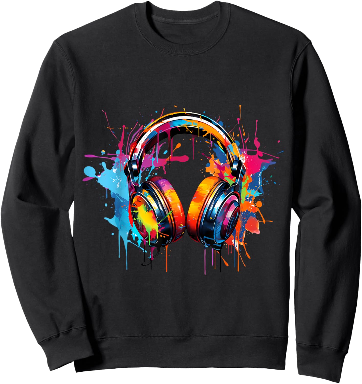 Kopfhörer Graffiti Style Sweatshirt - Sweatshirt | Black