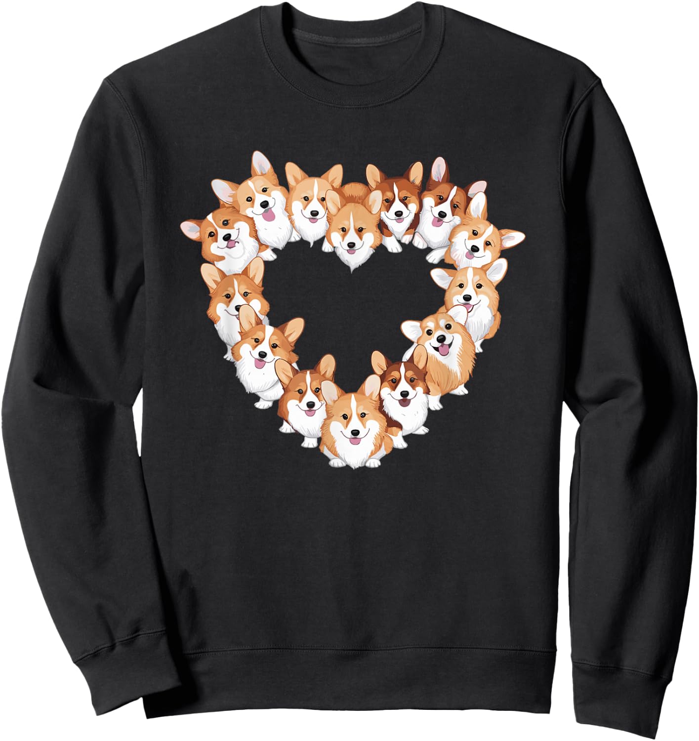 Heart Pembroke Welsh Corgi Corgis Sweatshirt - Sweatshirt | Black