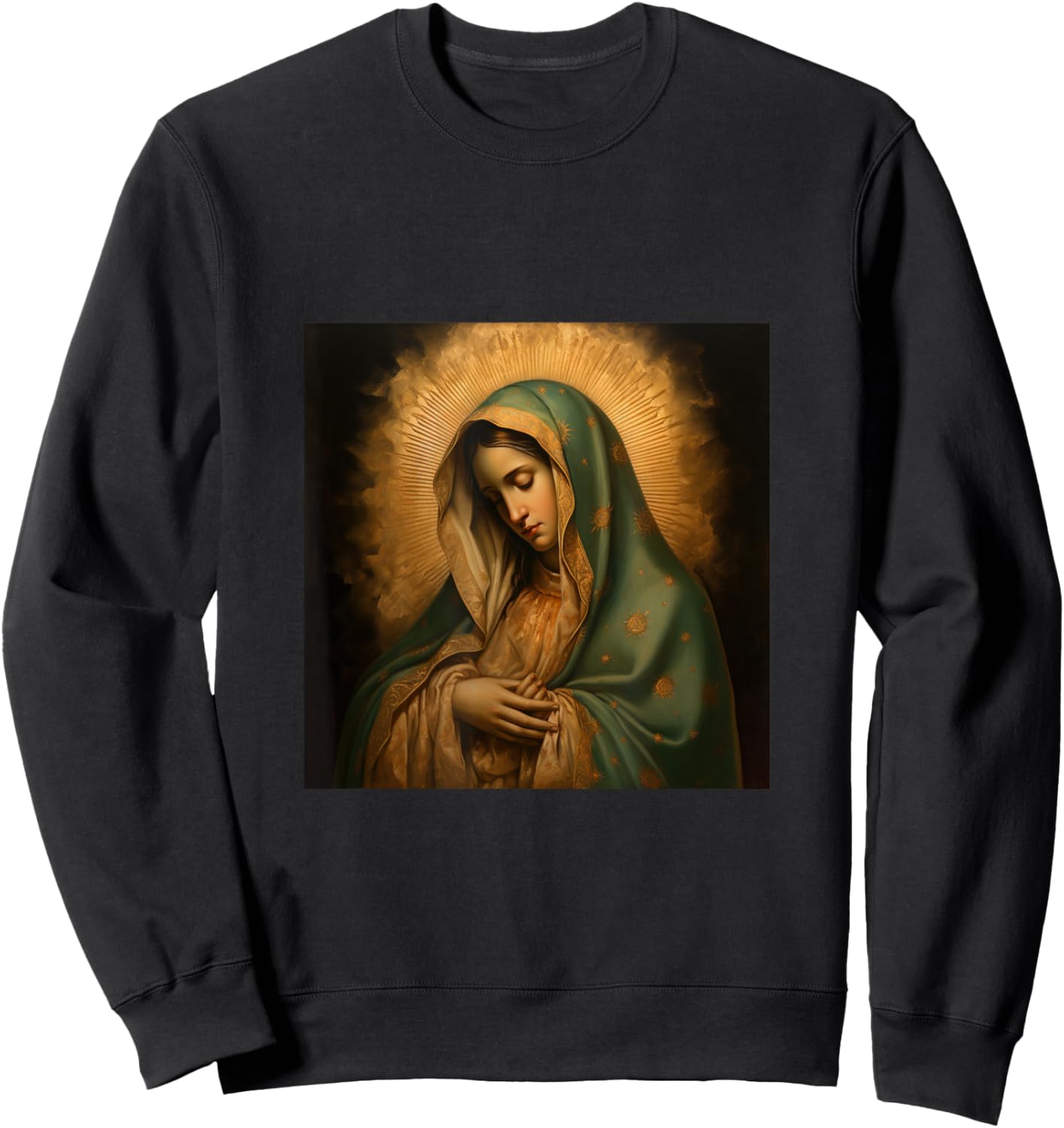 Blessed Virgin Mary Jesus Christian Sweatshirt - Sweatshirt | Black
