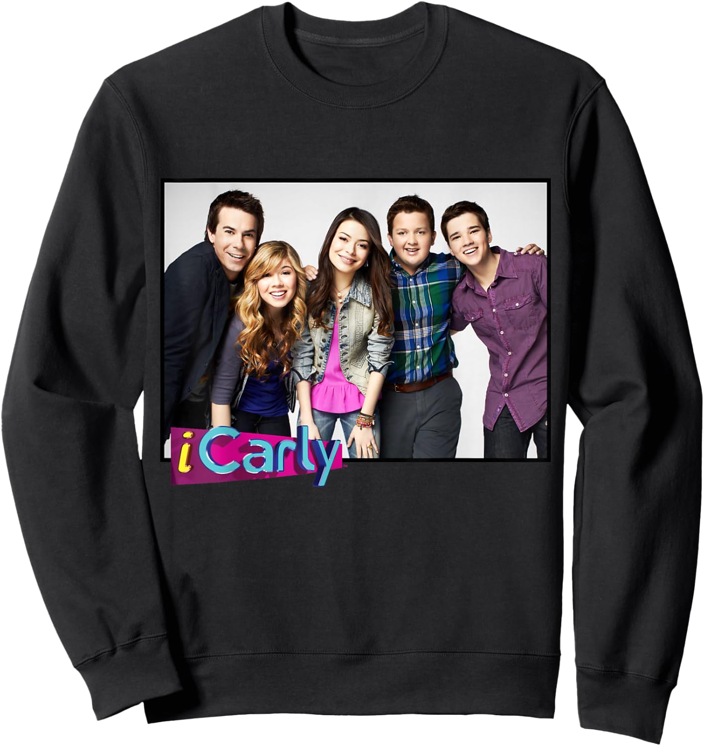 iCarly Cast Group Carly, Sam, Freddie, and Spencer Sweatshirt - Sweatshirt | Black