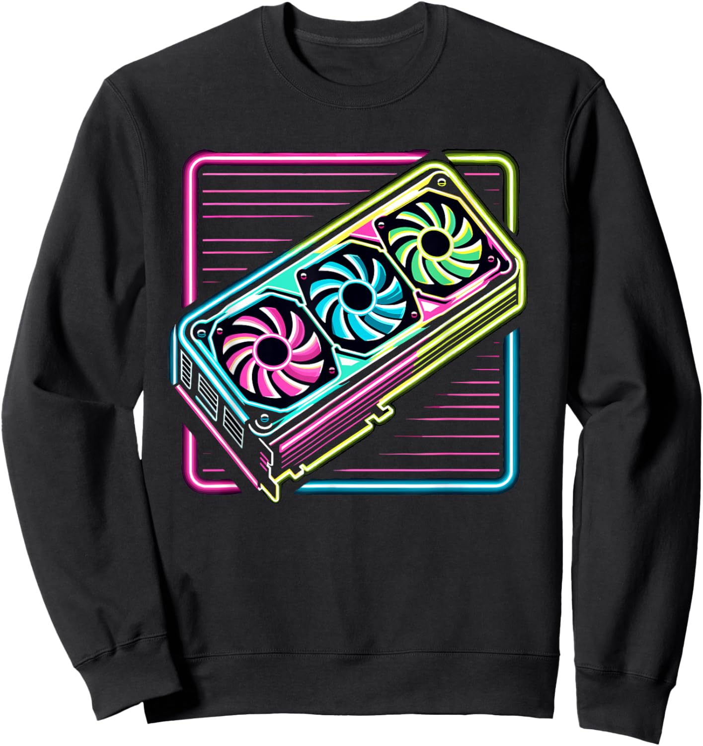 RGB Gaming Graphics Card Aesthetic GPU Video Gamer Sweatshirt - Sweatshirt | Black