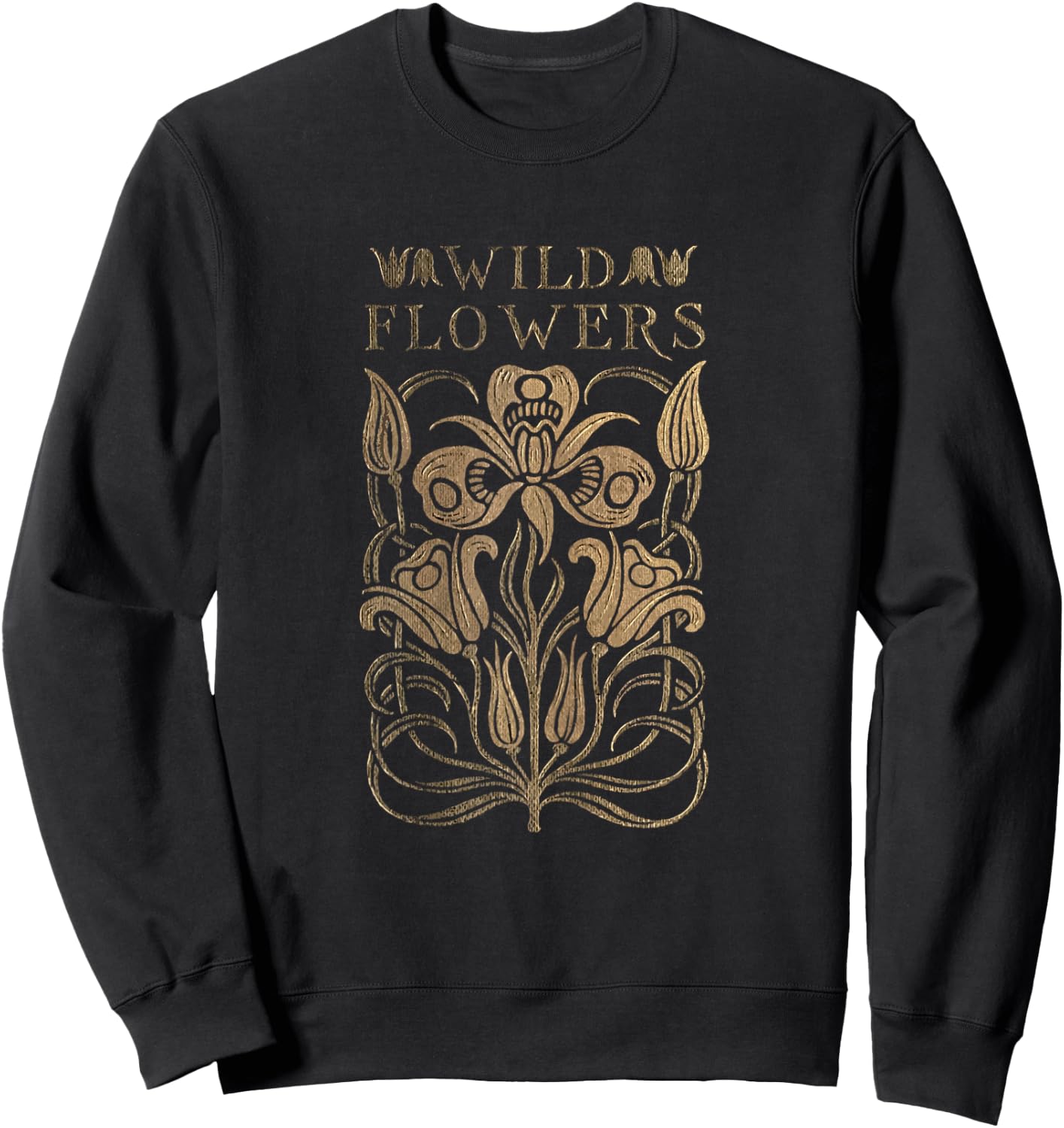 Wildflowers Vintage Hippie Heart Gypsy Soul Nature Lover Sweatshirt - Sweatshirt | Black
