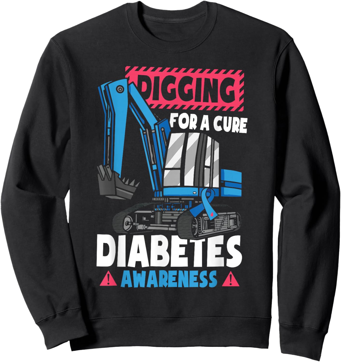 Diabetes Awareness Toddler Diabetic Type 1 Diabetes Tractor Sweatshirt - Sweatshirt | Black