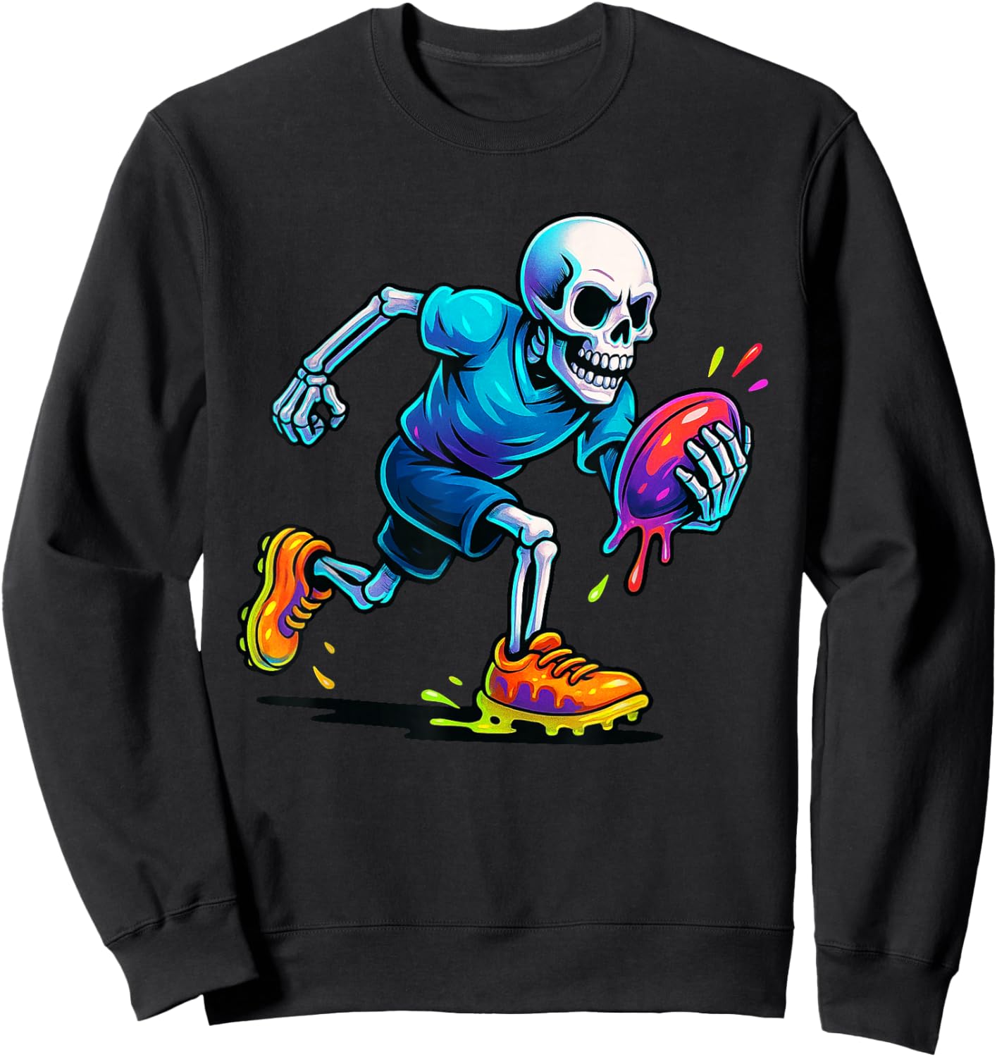 Skeleton Rugby Drip Ice Cream Drip Sweatshirt - Sweatshirt | Black