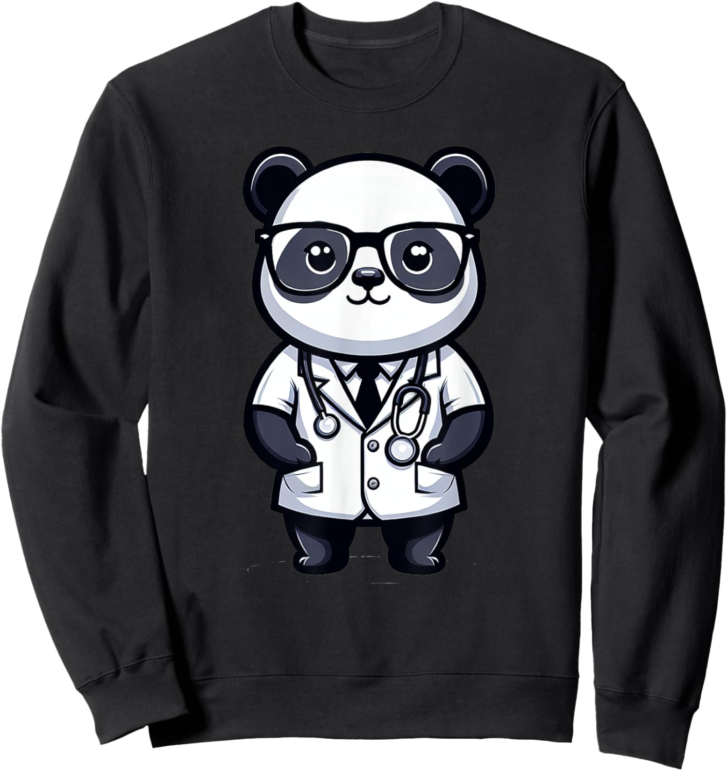 Cute Panda Doctor Sweatshirt - Sweatshirt | Black