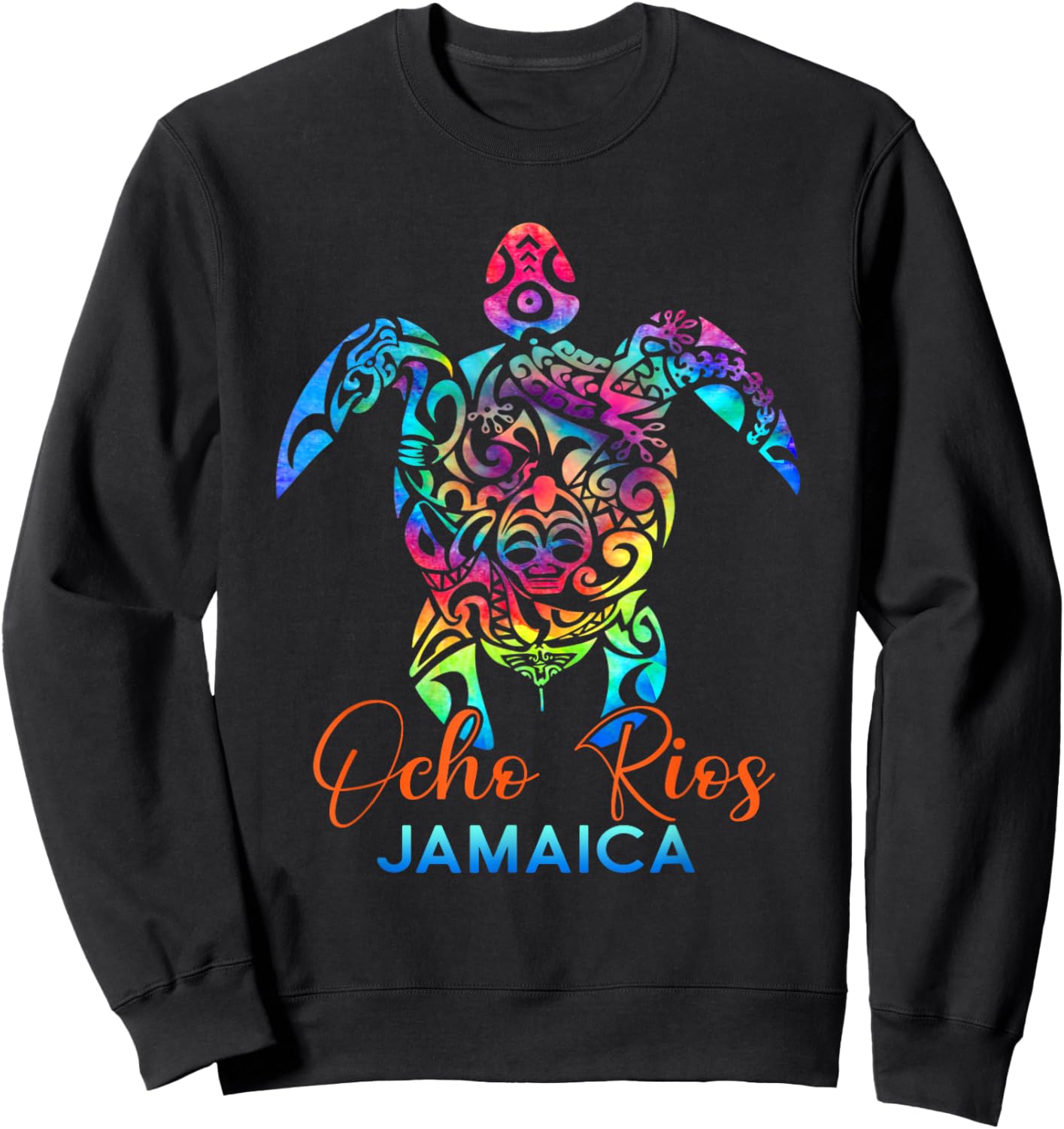 Ocho Rios Jamaica Sea Turtle Family Vacation Summer Beach Sweatshirt - Sweatshirt | Black