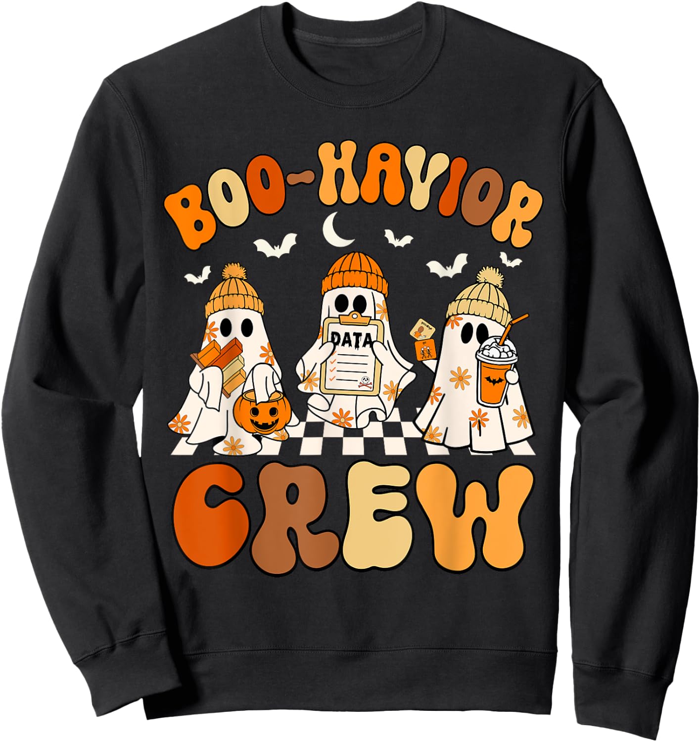 Boo-Havior Crew Behavior Analyst Halloween ABA Sweatshirt - Sweatshirt | Black