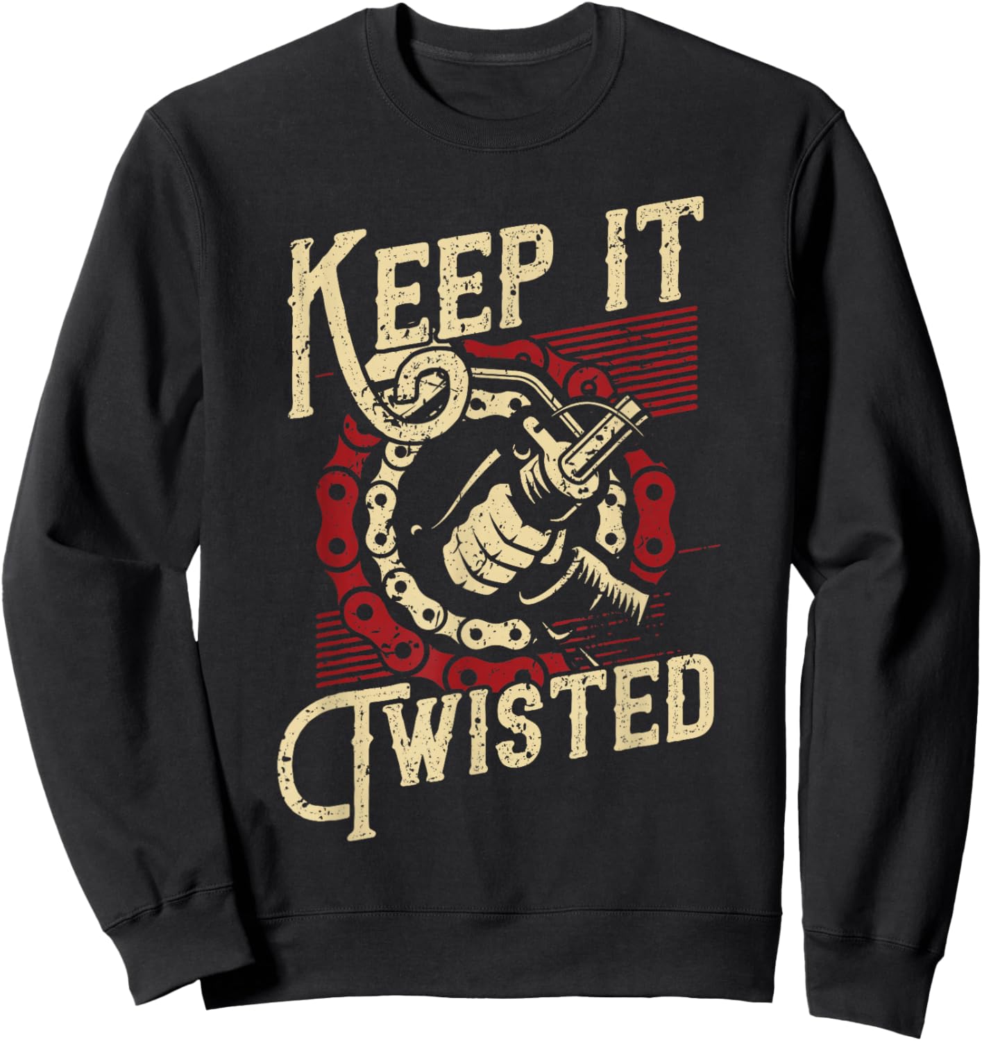 Keep It Twisted - Vintage Motorcycle Sweatshirt - Sweatshirt | Black