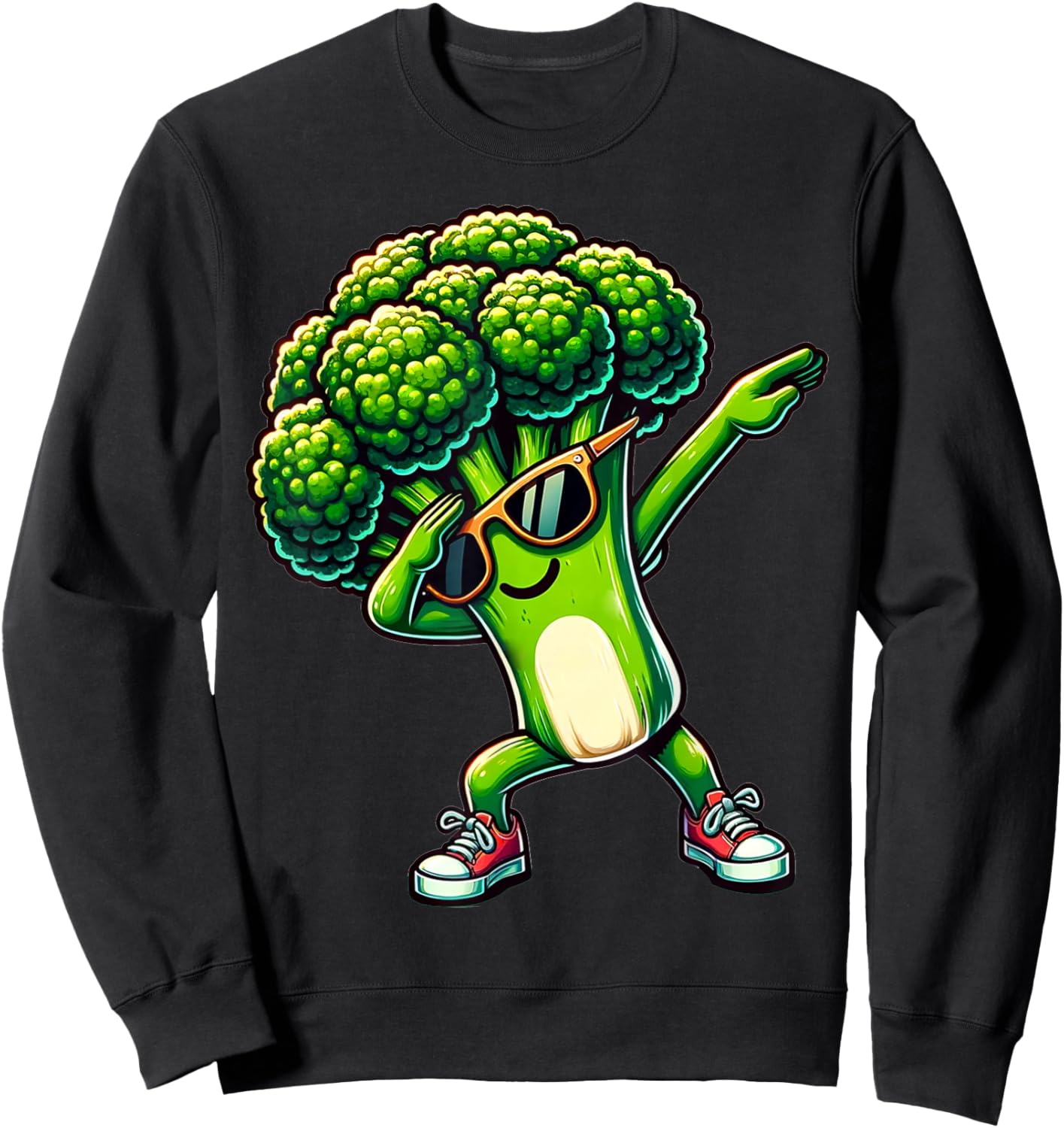 Dabbing Brokkoli | Lustiger grüner Brokkoli mit Gemüse Motiv Sweatshirt - Sweatshirt | Black