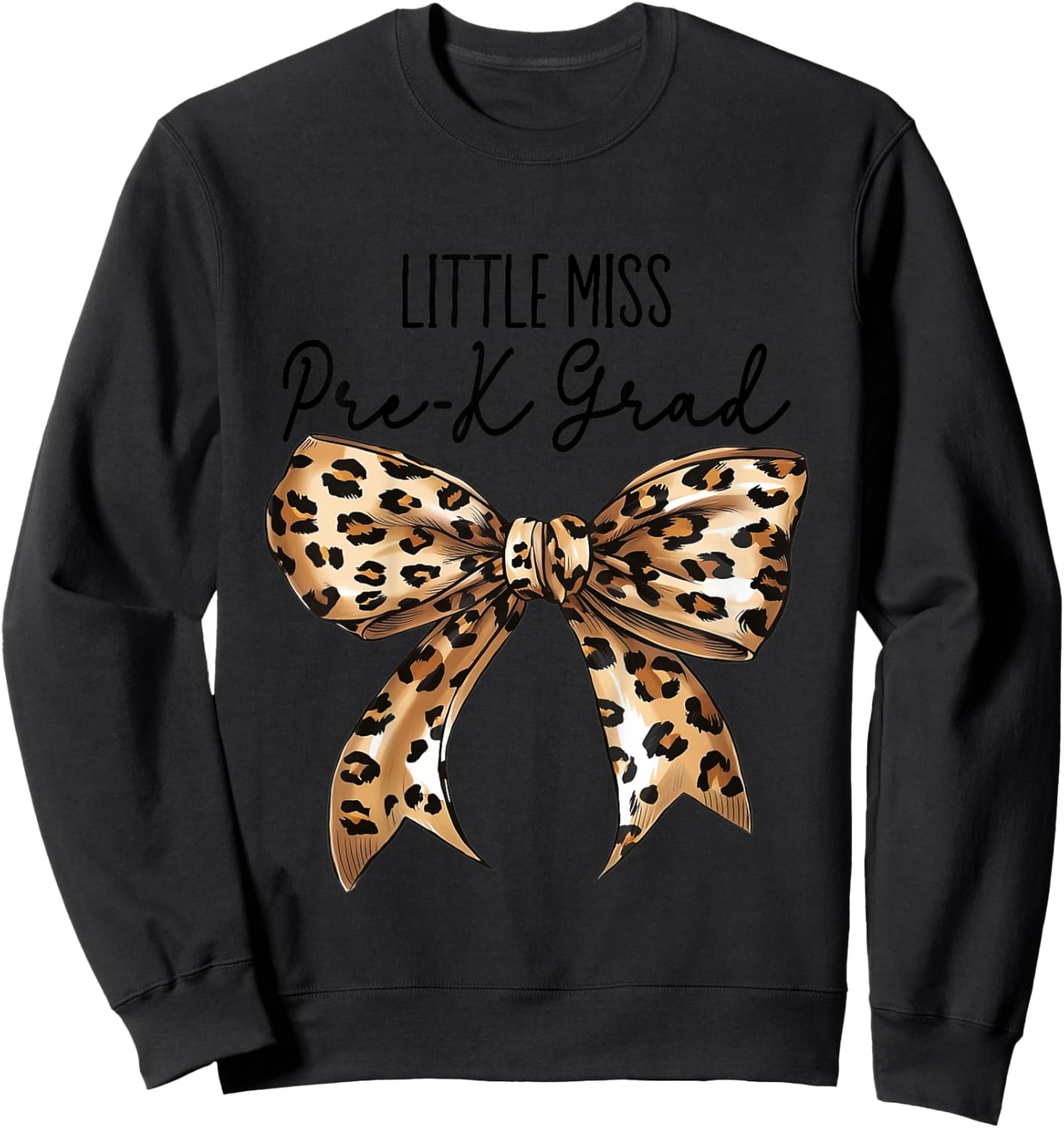 Kids Little Miss Pre-K Grad Bow Coquette 2026 Sweatshirt - Sweatshirt | Black