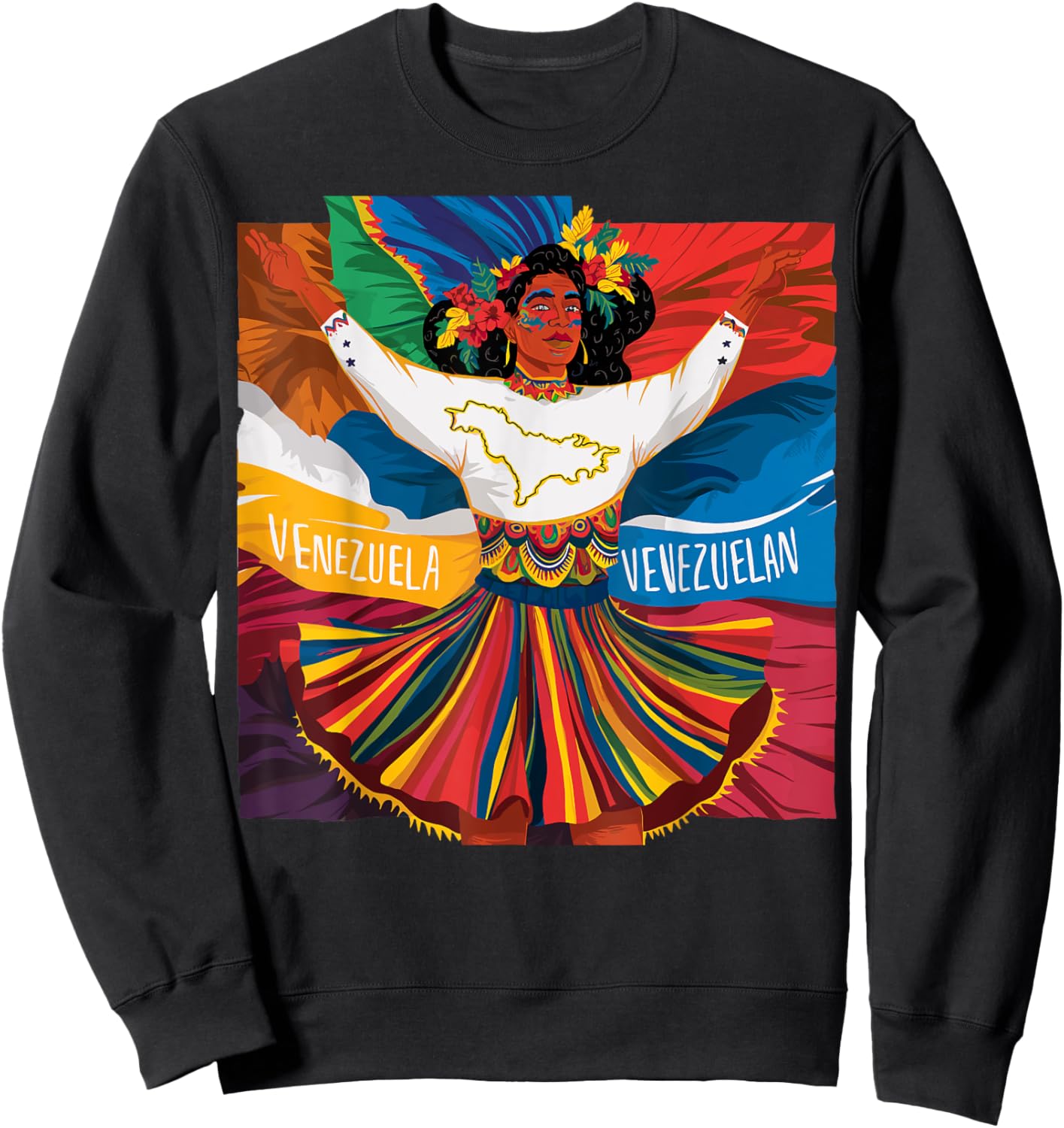 Venezuela Jersey Venezuela Flag Venezolano Women Venezuela , Black, S Sweatshirt - Sweatshirt | Black