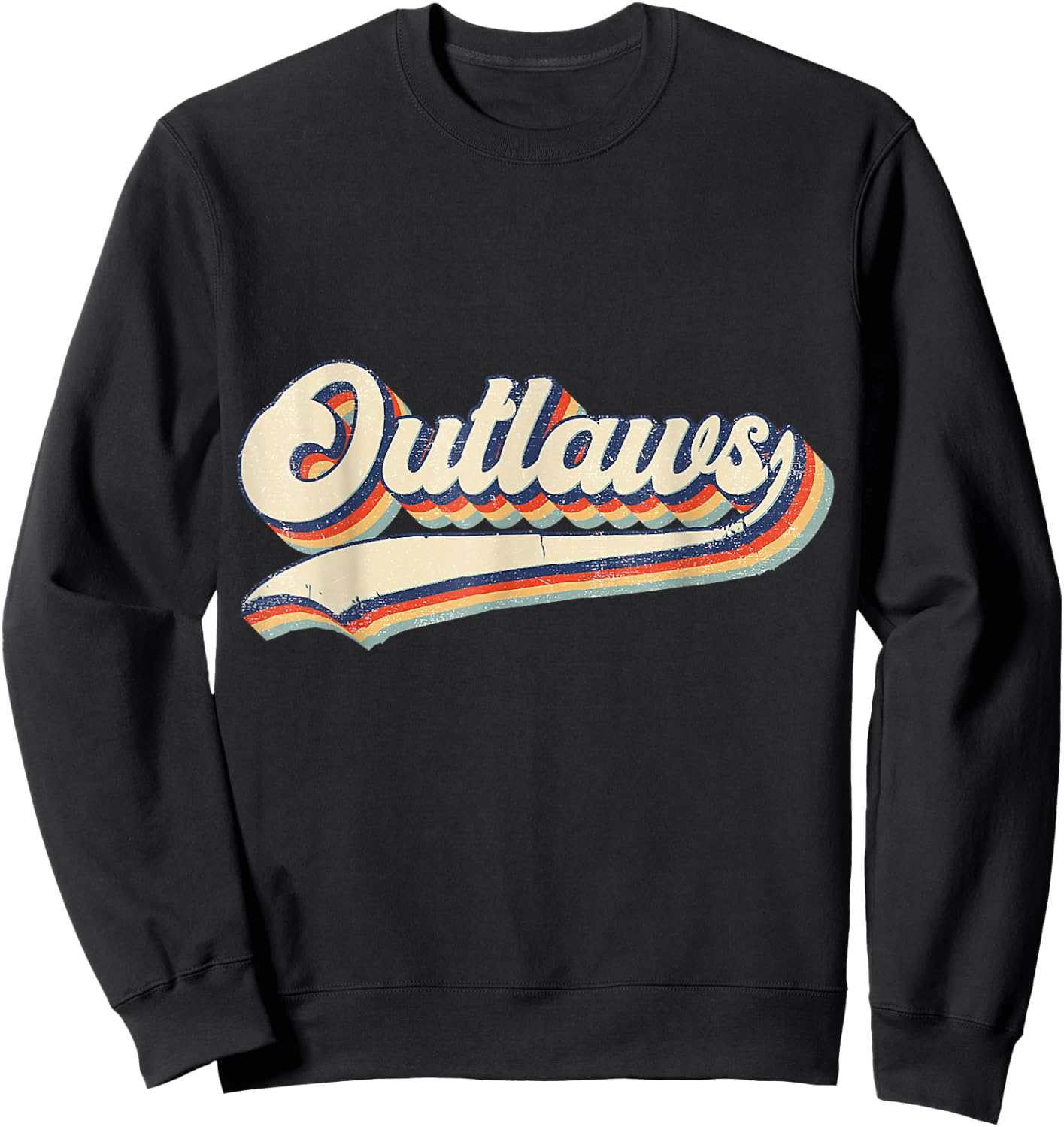 Outlaws Sports Name Vintage Retro Women Boys Girls Sweatshirt - Sweatshirt | Black