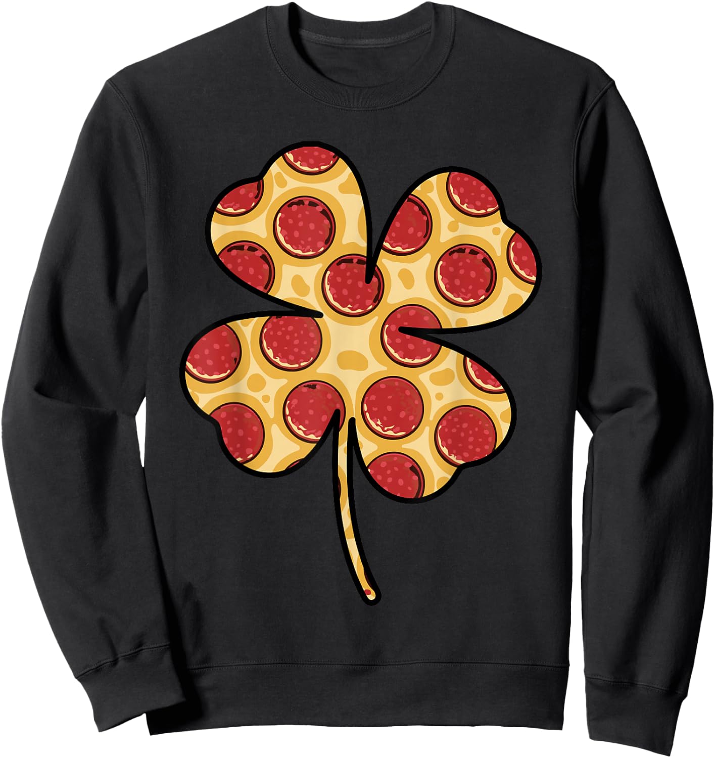 Shamrock Pizza Shirt St Patricks Day Irish Foodie Lover Sweatshirt - Sweatshirt | Black