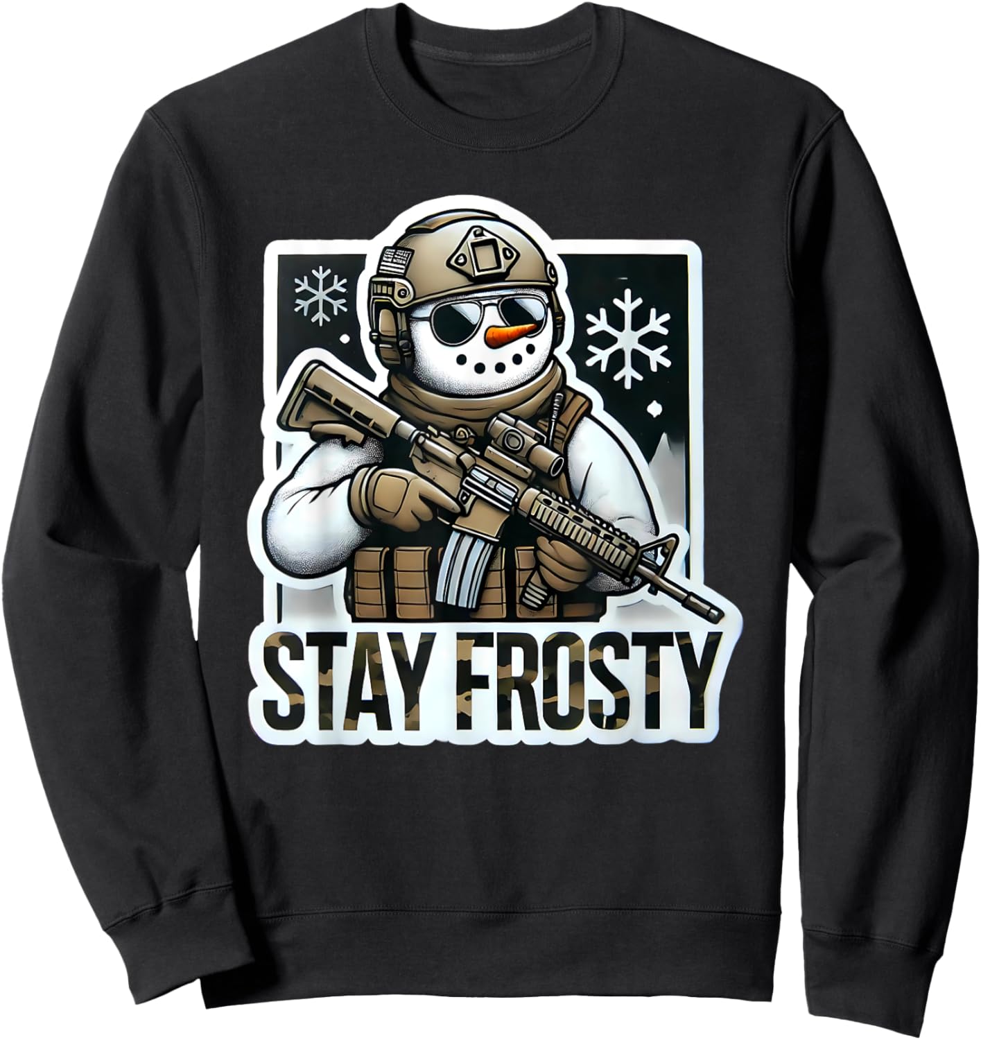 Funny Range Safty Military Law Enforcement Gun Range Snowman Sweatshirt - Sweatshirt | Black