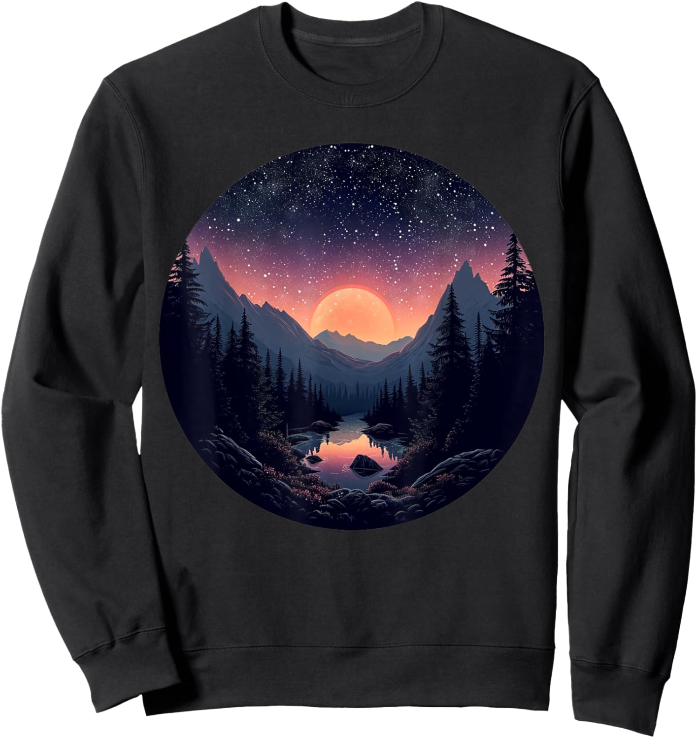 Nature's Canvas Undisturbed Mountain Trails and Sweatshirt - Sweatshirt | Black