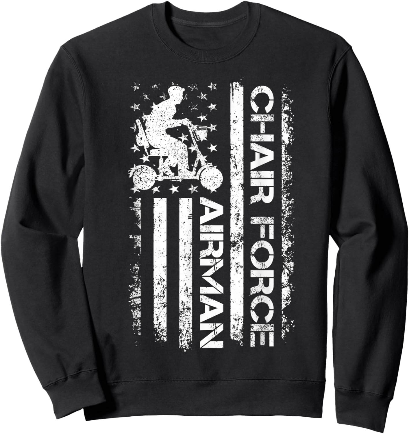 Funny Chair Force One US Airman Veteran 4th of July Gifts Sweatshirt - Sweatshirt | Black