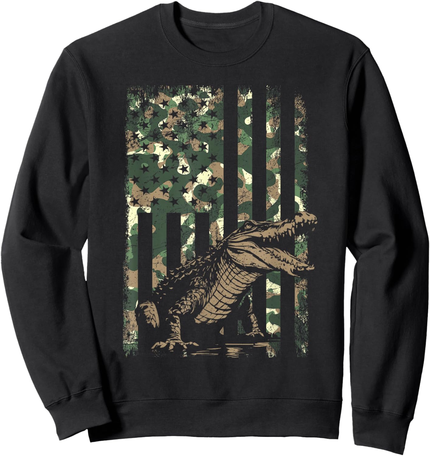 Alligator Themed Graphic Design Reptile Alligator Sweatshirt - Sweatshirt | Black