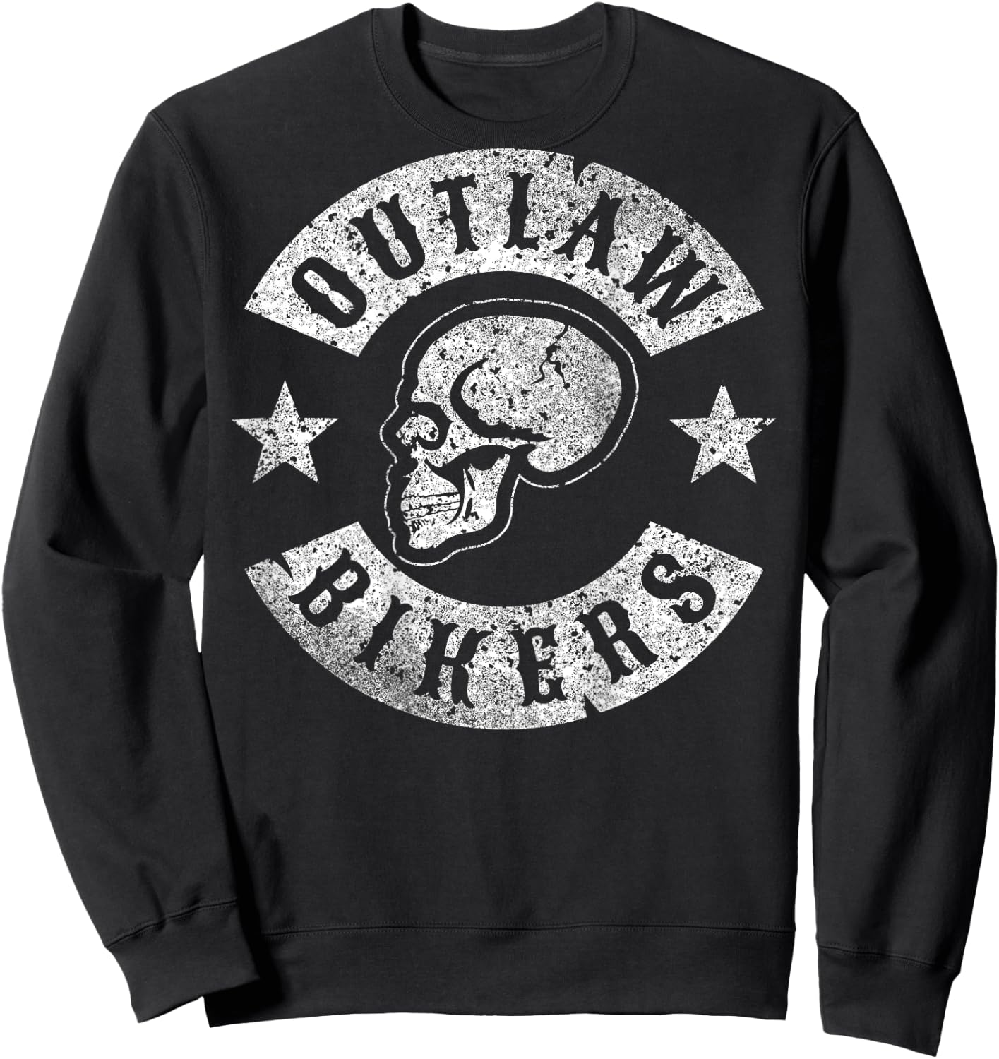 Outlaw Biker Shirt Skull Motorcycle chopper Sweatshirt - Sweatshirt | Black
