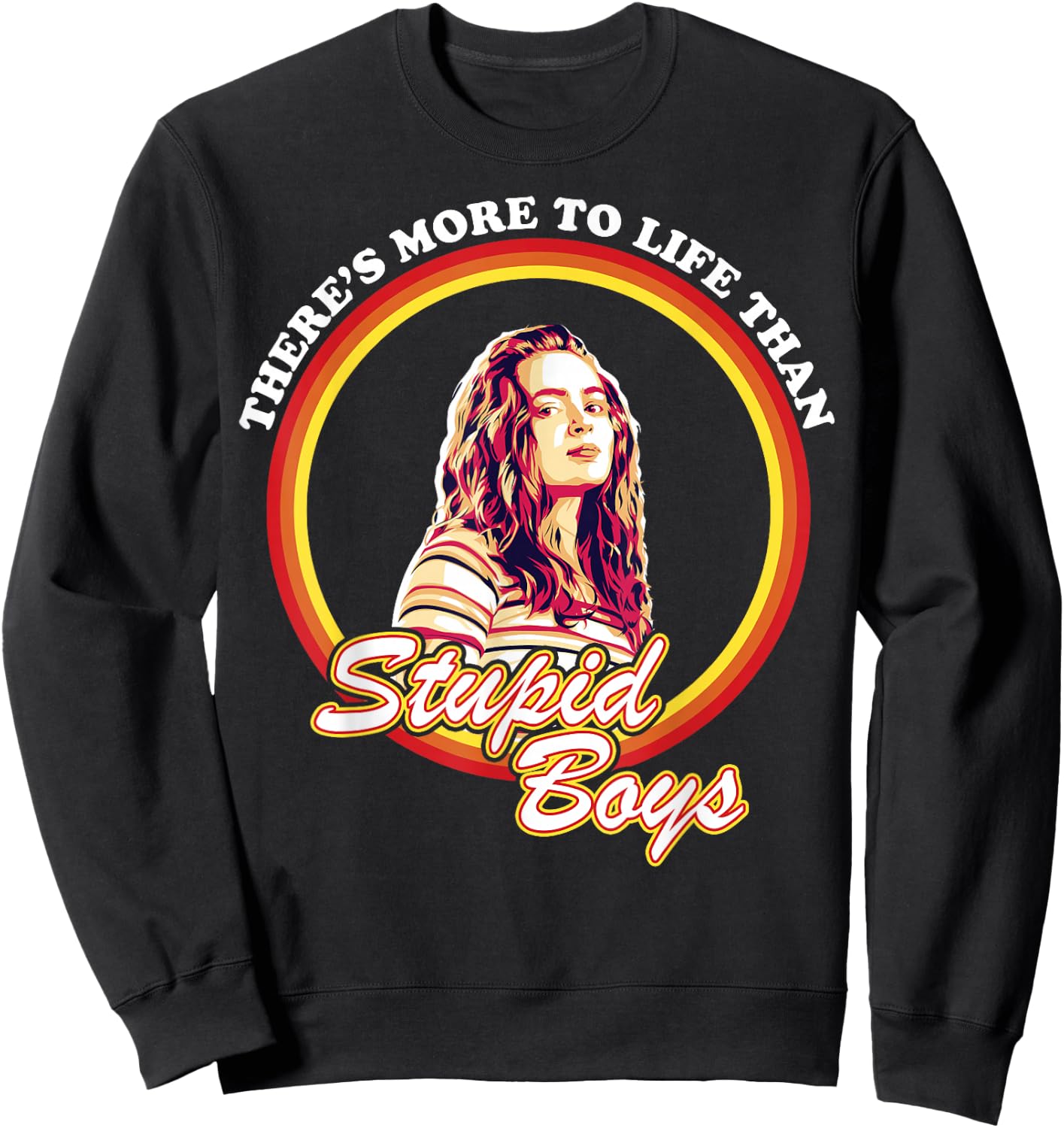 Netflix Stranger Things Max More To Life Than Stupid Boys Short Sleeve Sweatshirt - Sweatshirt | Black