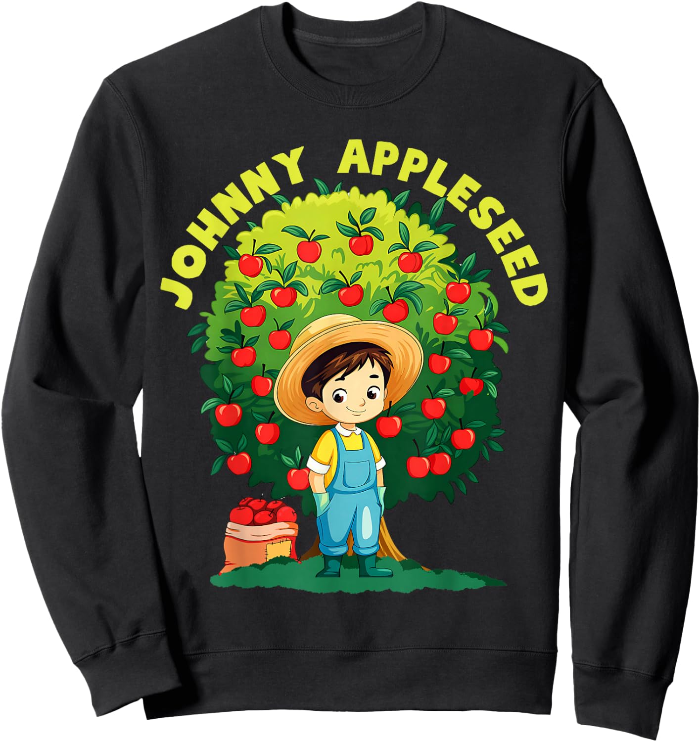 Johnny Appleseed Lazy Costume for Boys & Girls Kids Sweatshirt - Sweatshirt | Black