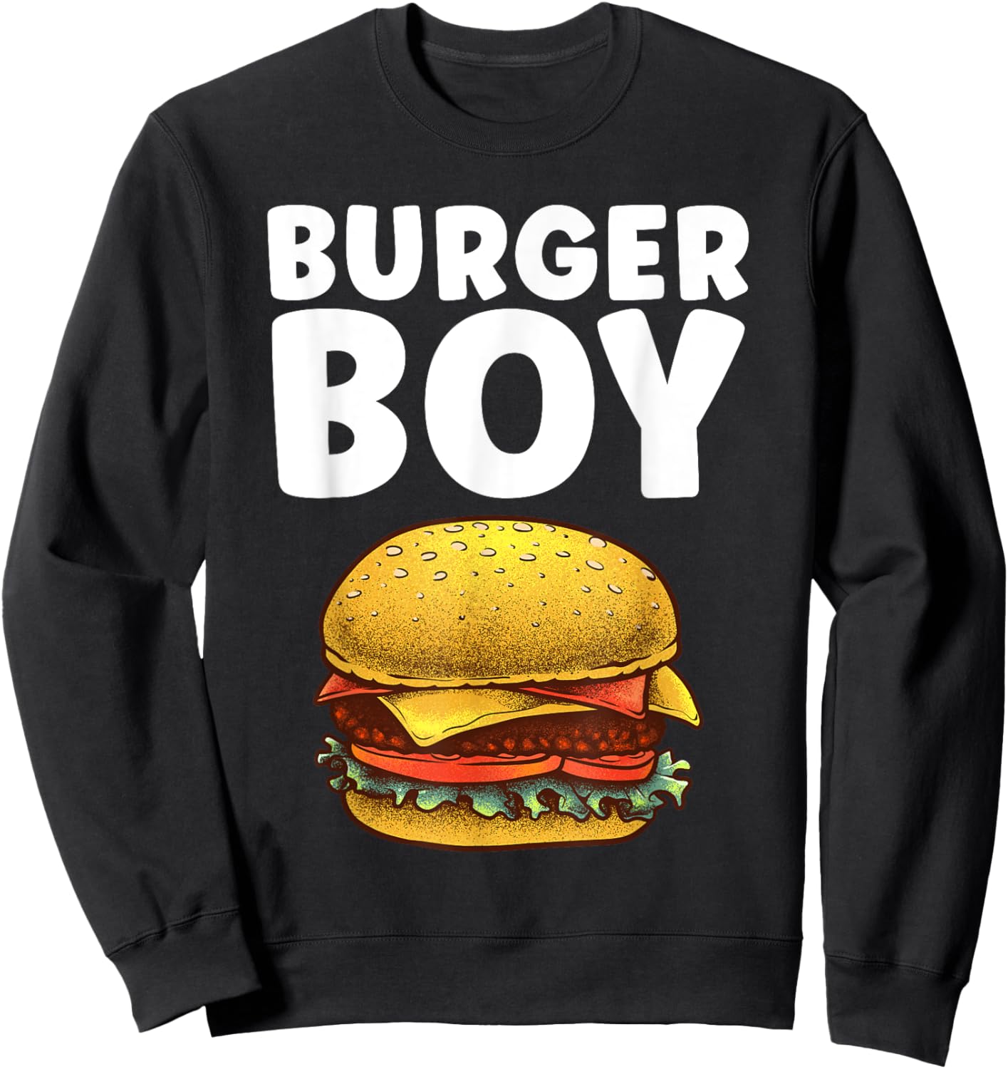Funny Burger Art For Boys Men Hamburger Cheeseburger Lovers Sweatshirt - Sweatshirt | Black