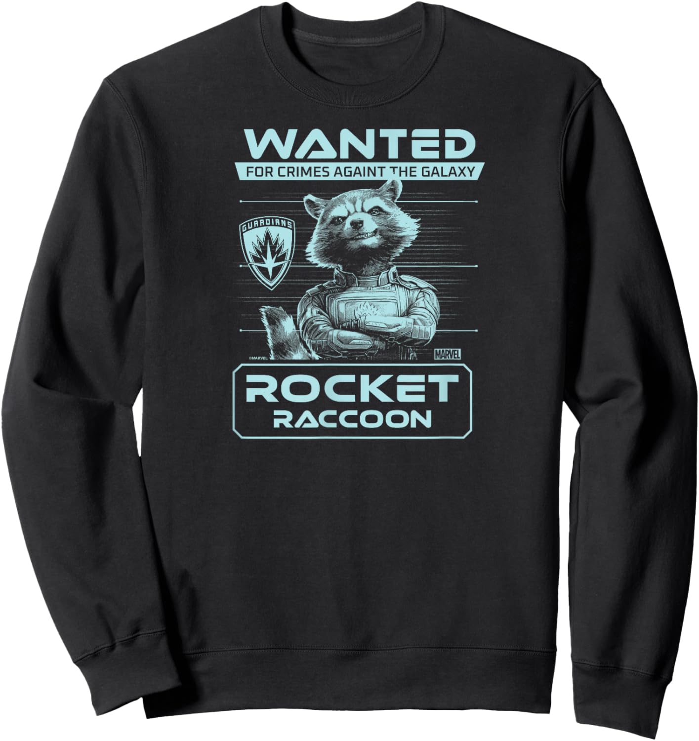 Guardians of The Galaxy - Rocket Raccoon Wanted Poster Sweatshirt - Sweatshirt | Black