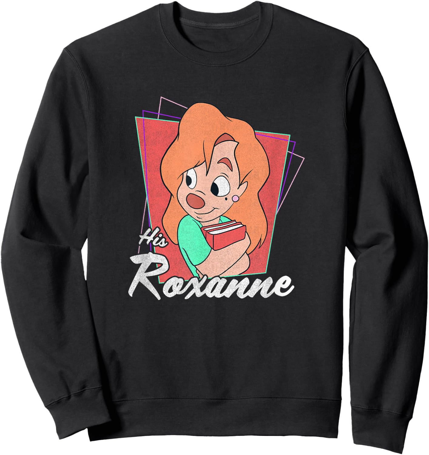 Disney A Goofy Movie Vintage Valentine His Roxanne Poster Sweatshirt - Sweatshirt | Black