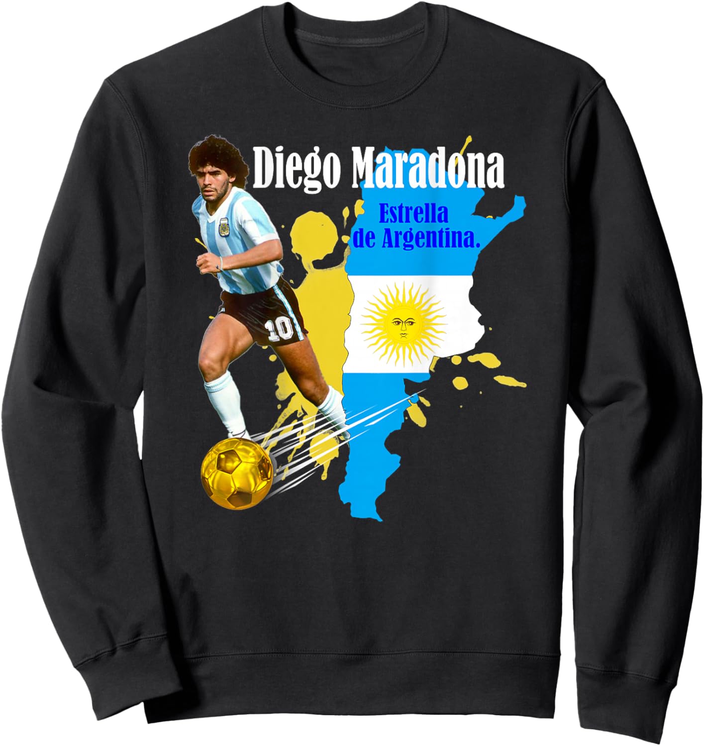 Diego Maradona_005_Back Printed Sweatshirt - Sweatshirt | Black