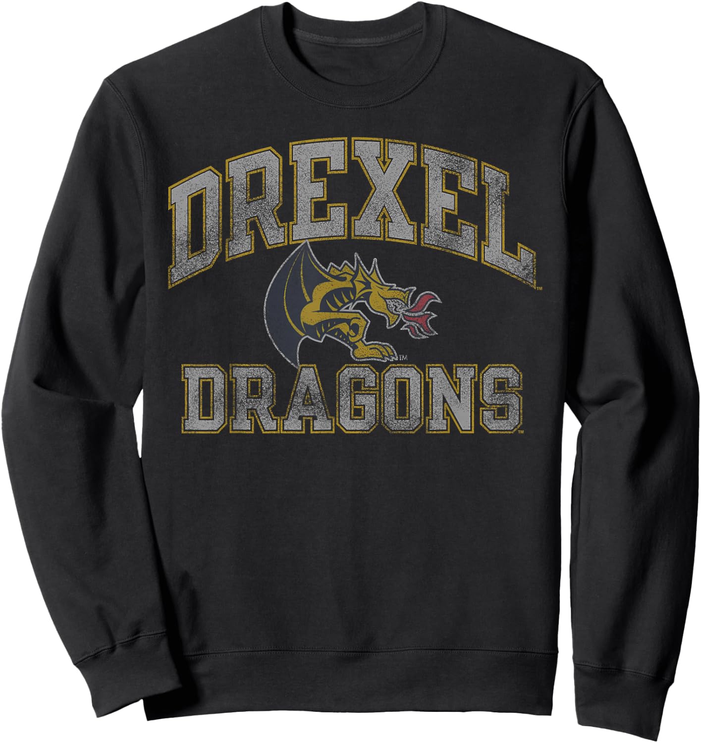 Drexel Dragons Vintage Worn Navy Officially Licensed Sweatshirt - Sweatshirt | Black