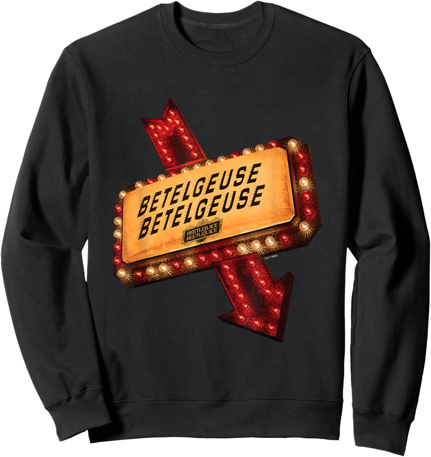Beetlejuice Beetlejuice Light Sign Logo Vintage Sweatshirt - Sweatshirt | Black