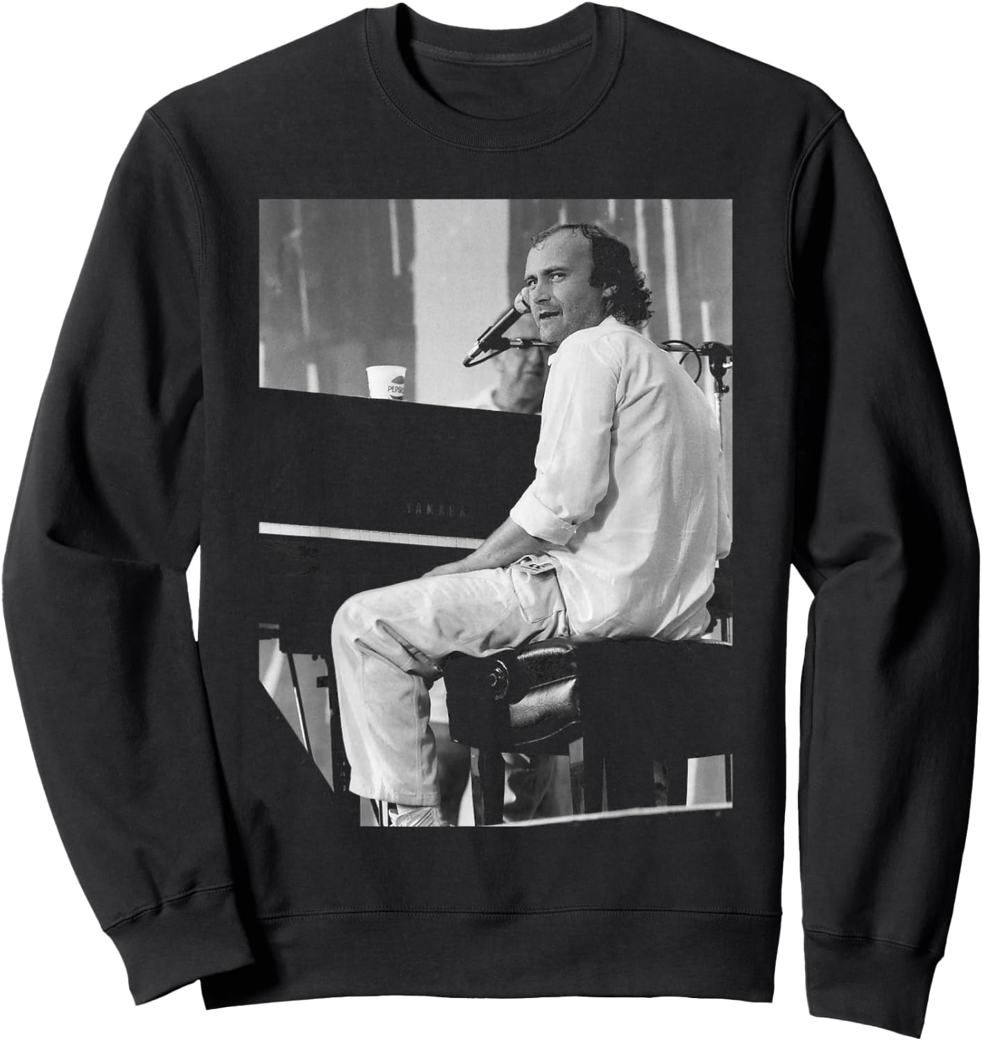 Phil Collins at JFK Stadium Philadelphia Live Aid Concert Sweatshirt - Sweatshirt | Black