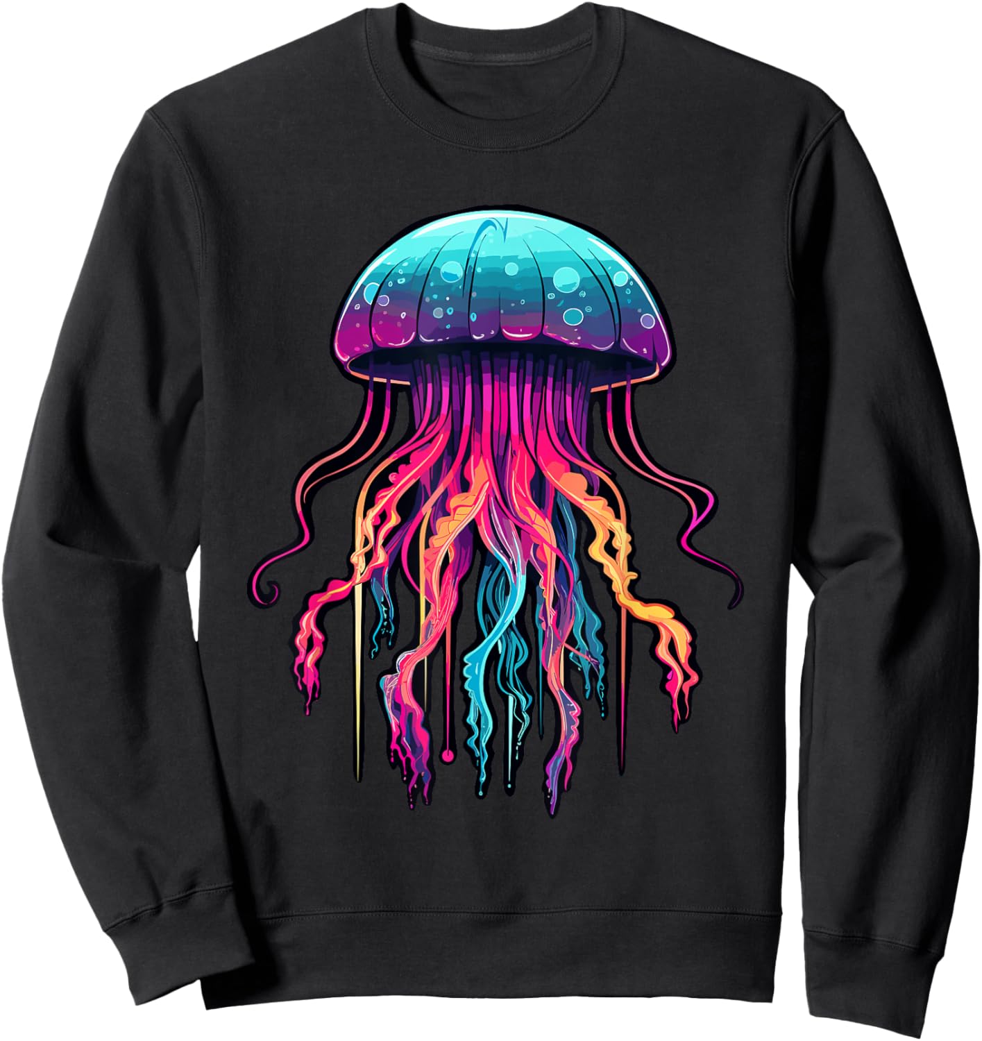 Jellyfish Costume Psychedelic Jelly Fish Sea Ocean Sweatshirt - Sweatshirt | Black