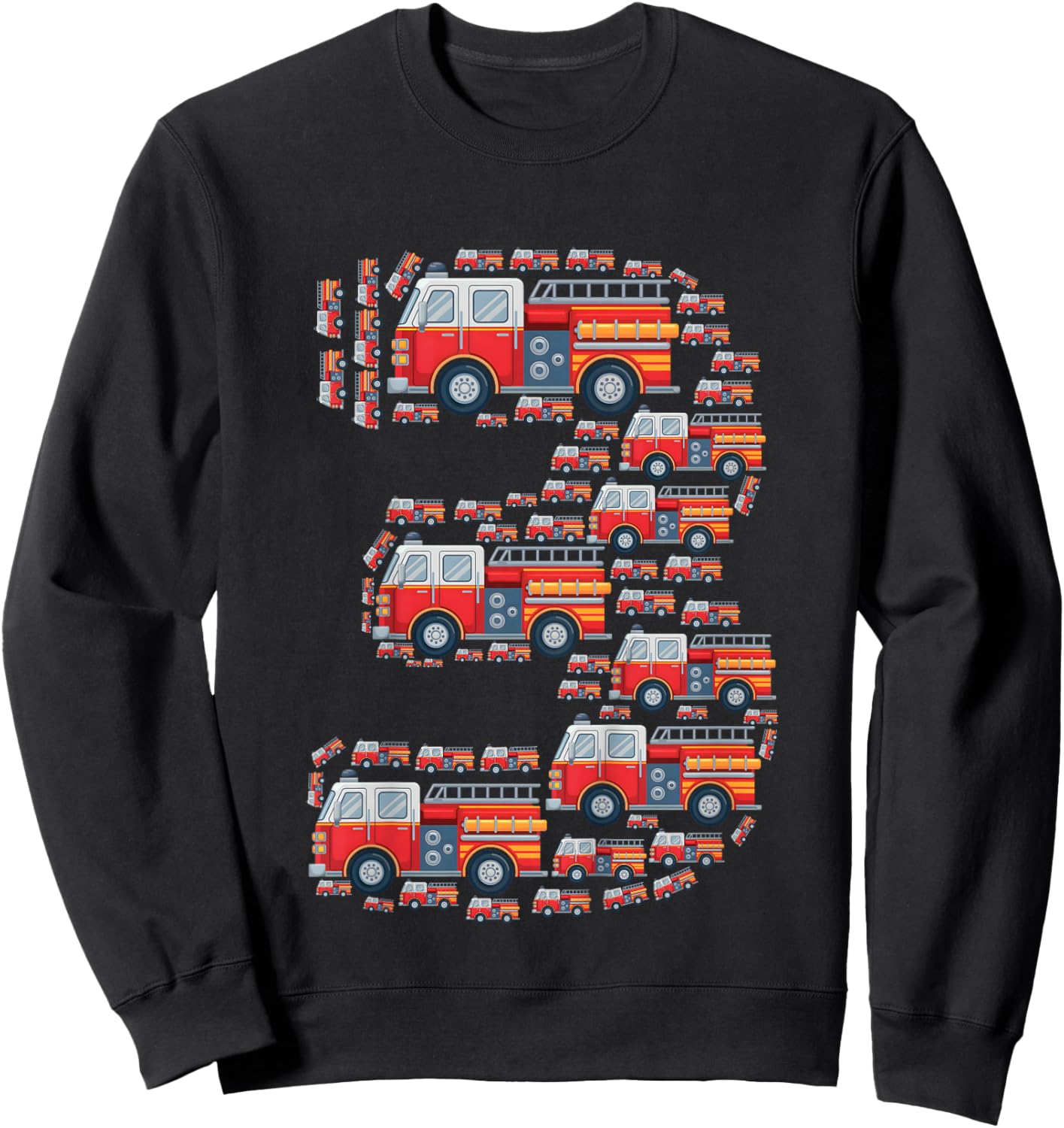 Kids Fire Truck 3rd Birthday Boy 3 Year Old Toddler Firefighter Sweatshirt - Sweatshirt | Black