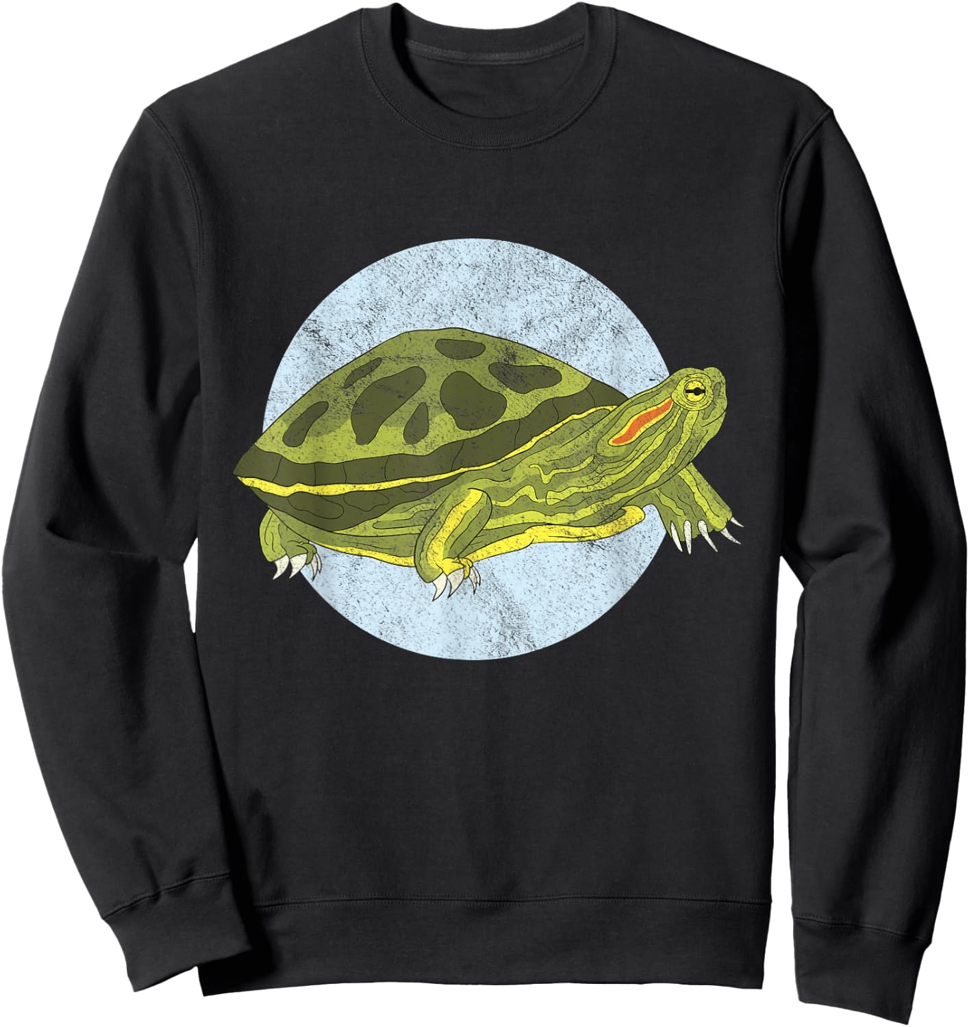 Red Eared Slider Turtle Graphic Sweatshirt - Sweatshirt | Black