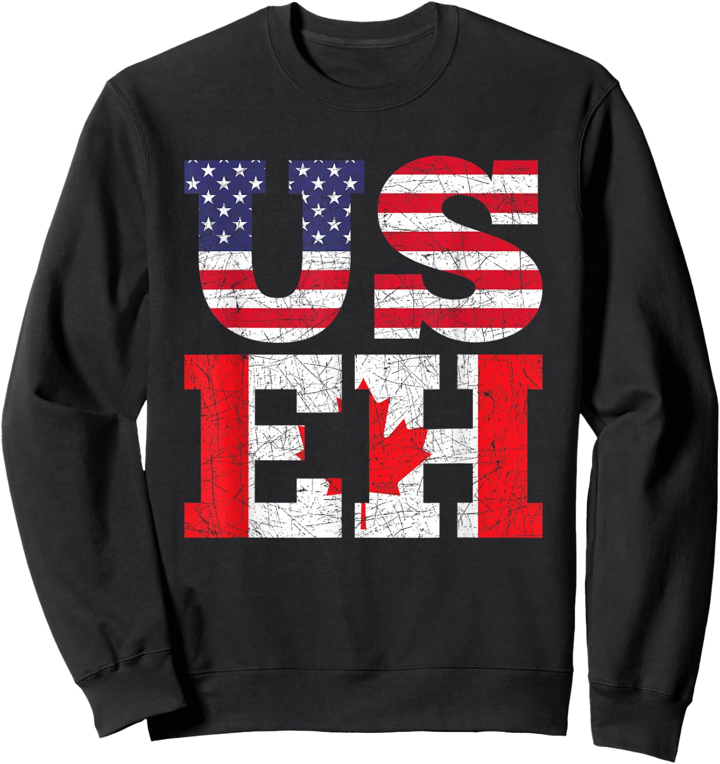 USA Flag Canadian Flag Canada Lovers Canada Sweatshirt - Sweatshirt | Black