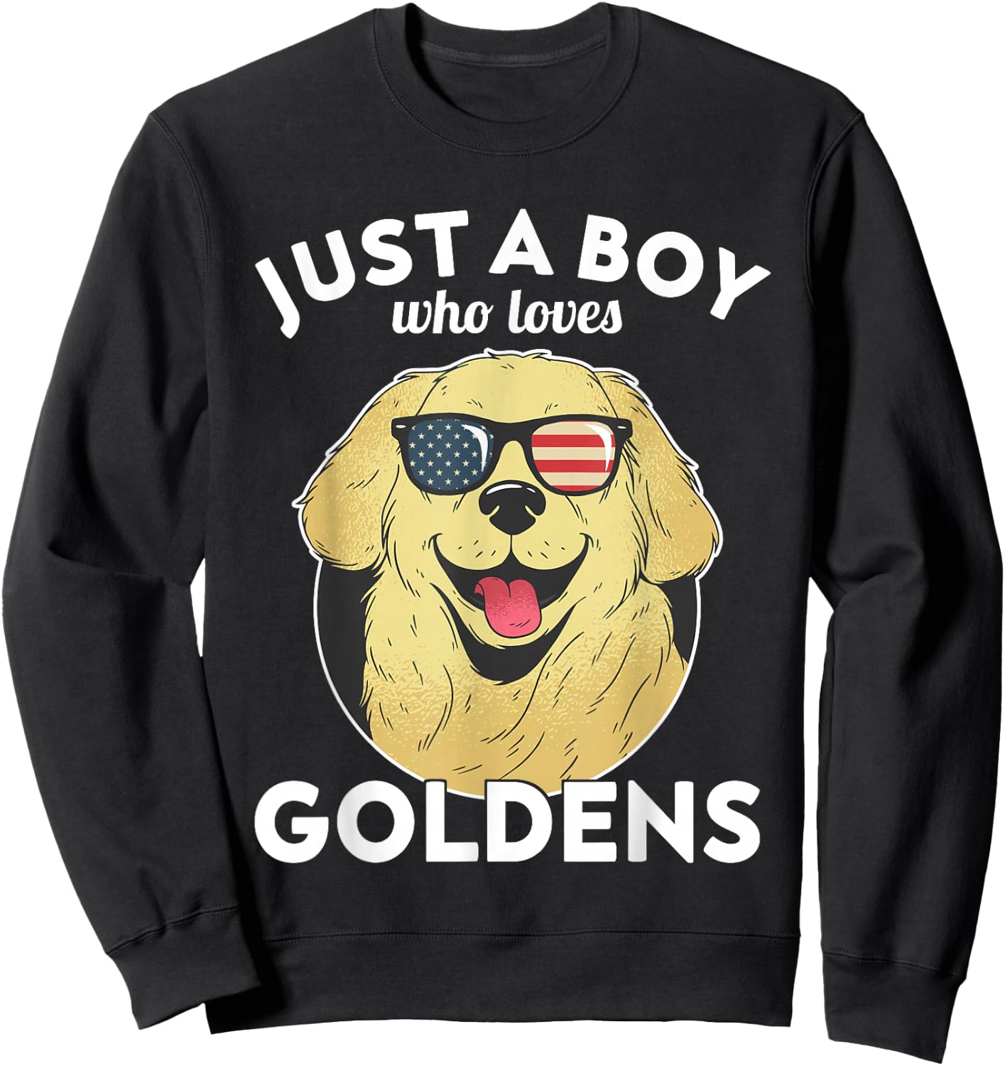 Just a Boy - Golden Retriever and Kids Sweatshirt - Sweatshirt | Black