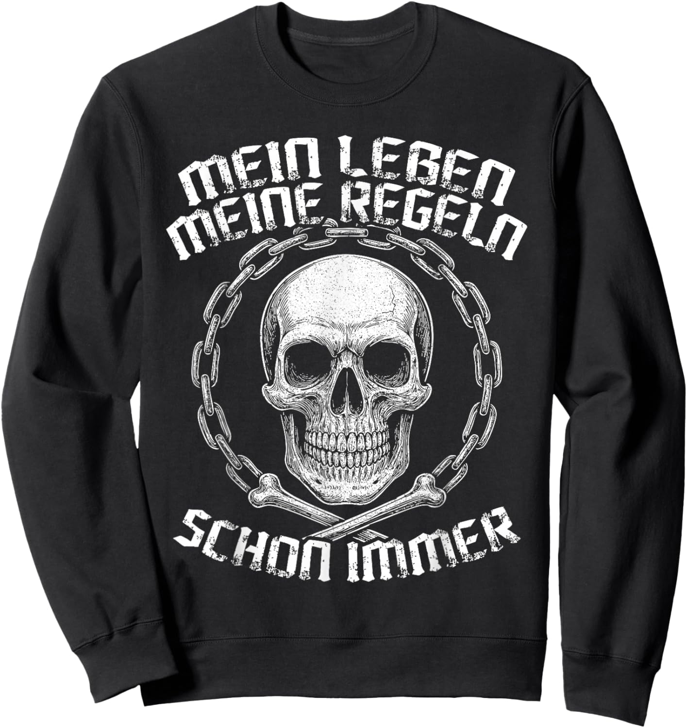 Mein Leben Meine Regeln Statement Spruch Mann Opa Herren Sweatshirt - Sweatshirt | Black